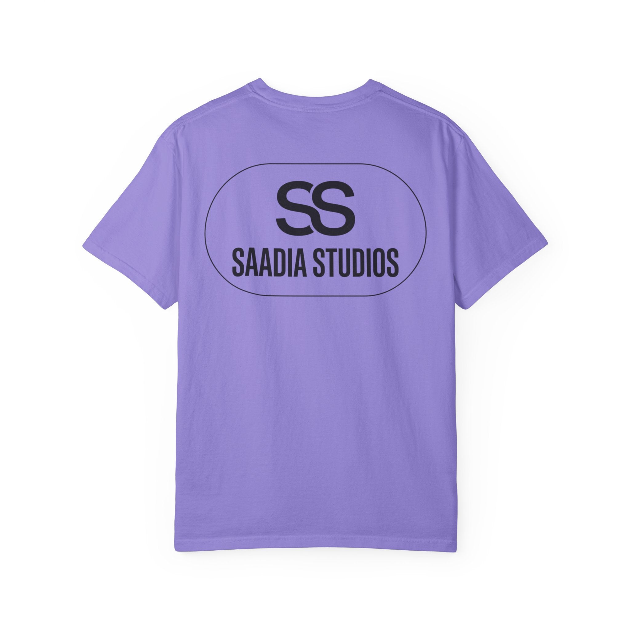 Saadia Studios Logo T-Shirt — SS Monogram Tee with Heart Accent