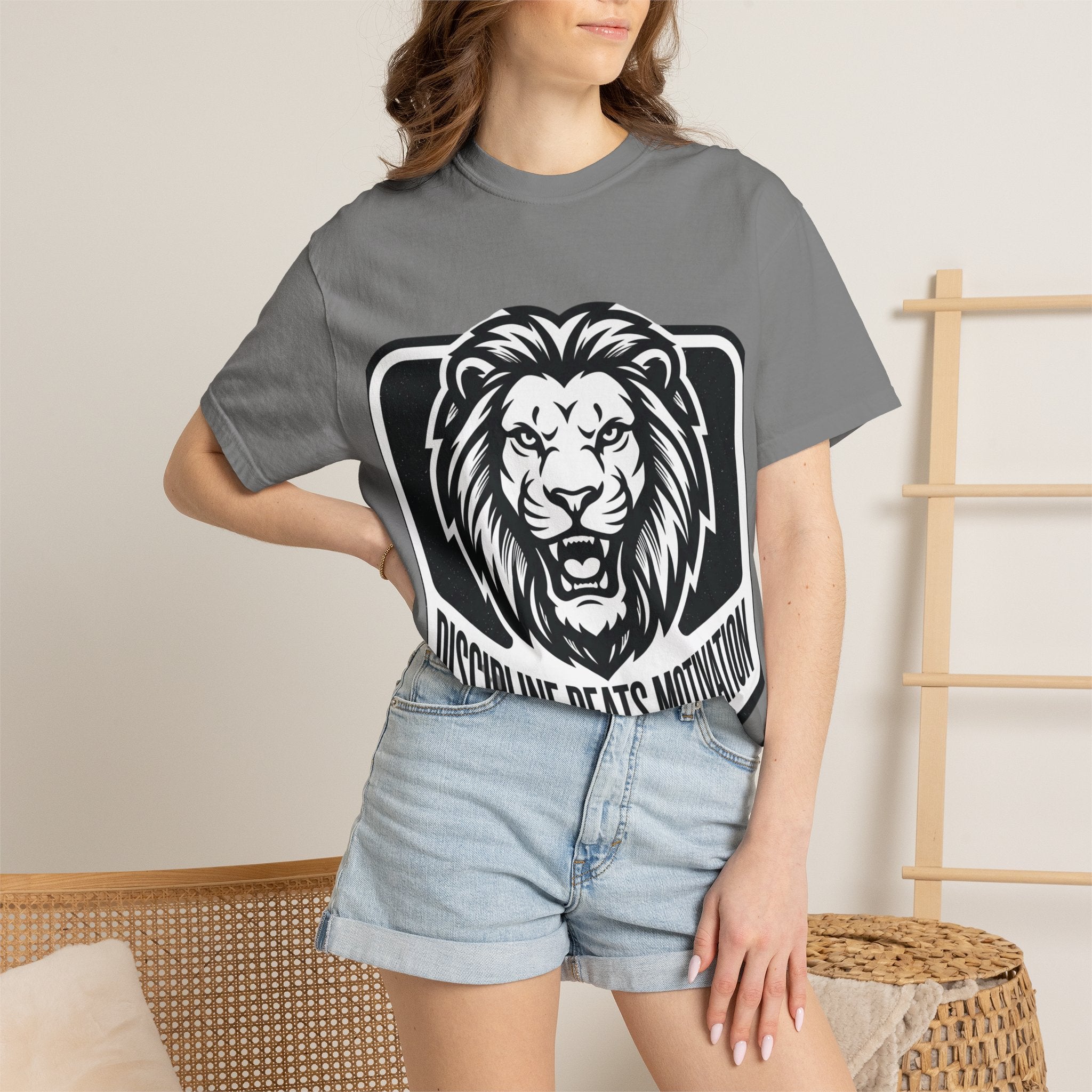 Discipline Beats Motivation Lion T-Shirt
