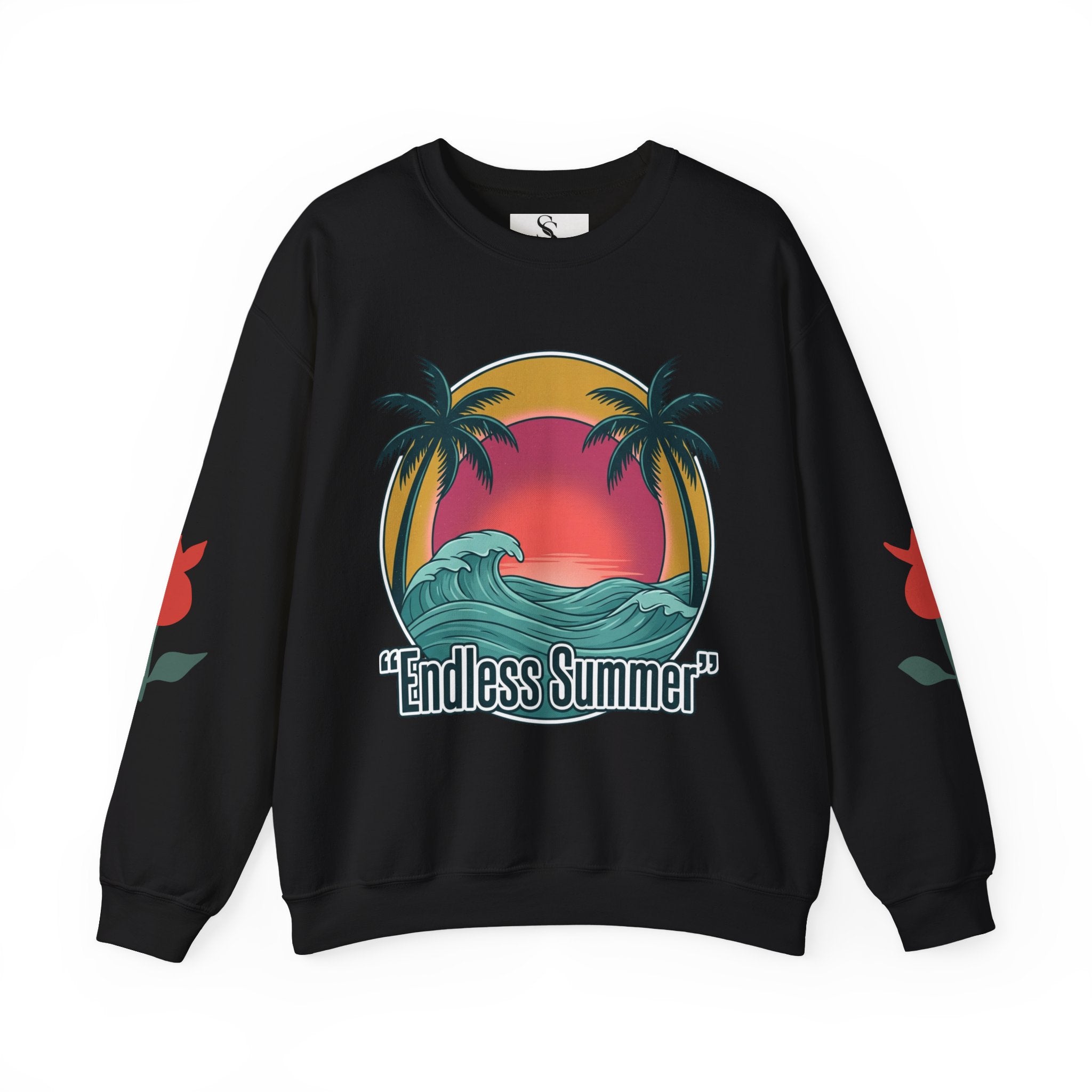 Endless Summer Crewneck Sweatshirt — Vintage Palm Beach Wave Graphic