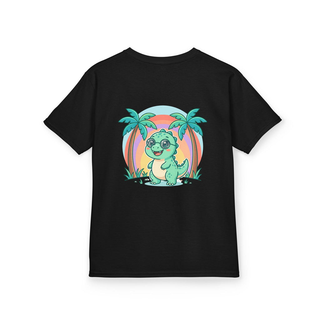 Kids Tee — "Adventure Awaits!" Dino Beach Graphic