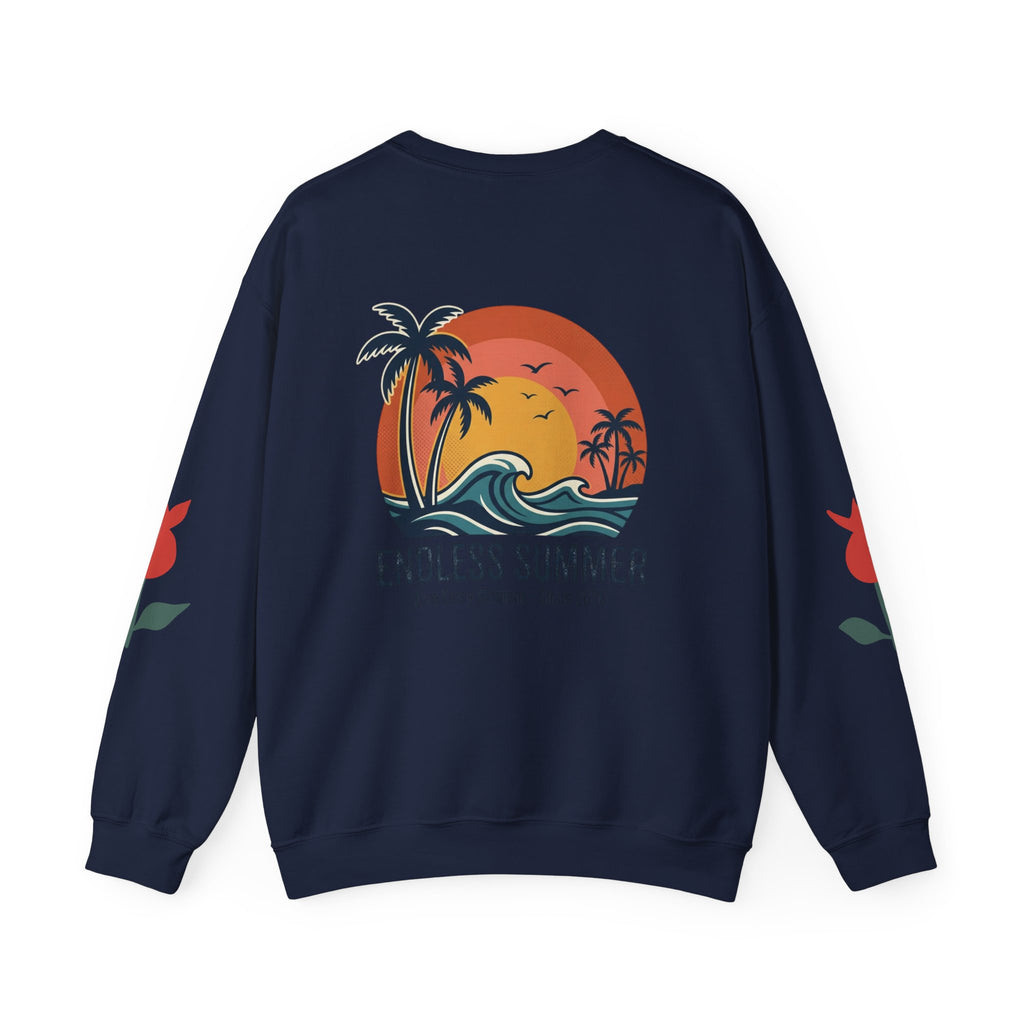 Endless Summer Crewneck Sweatshirt — Vintage Palm Beach Wave Graphic