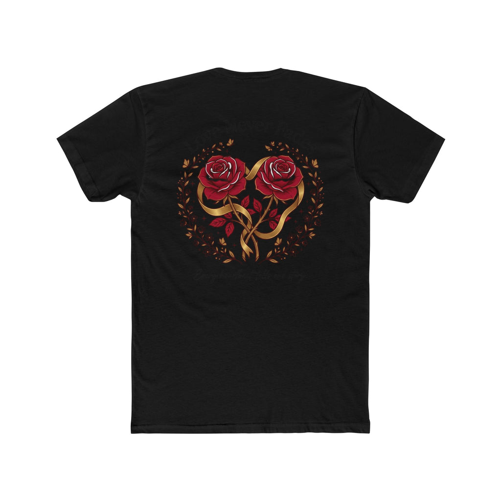 Love Never Fades Rose Heart Tee — Romantic Valentine’s Day Floral T-Shirt