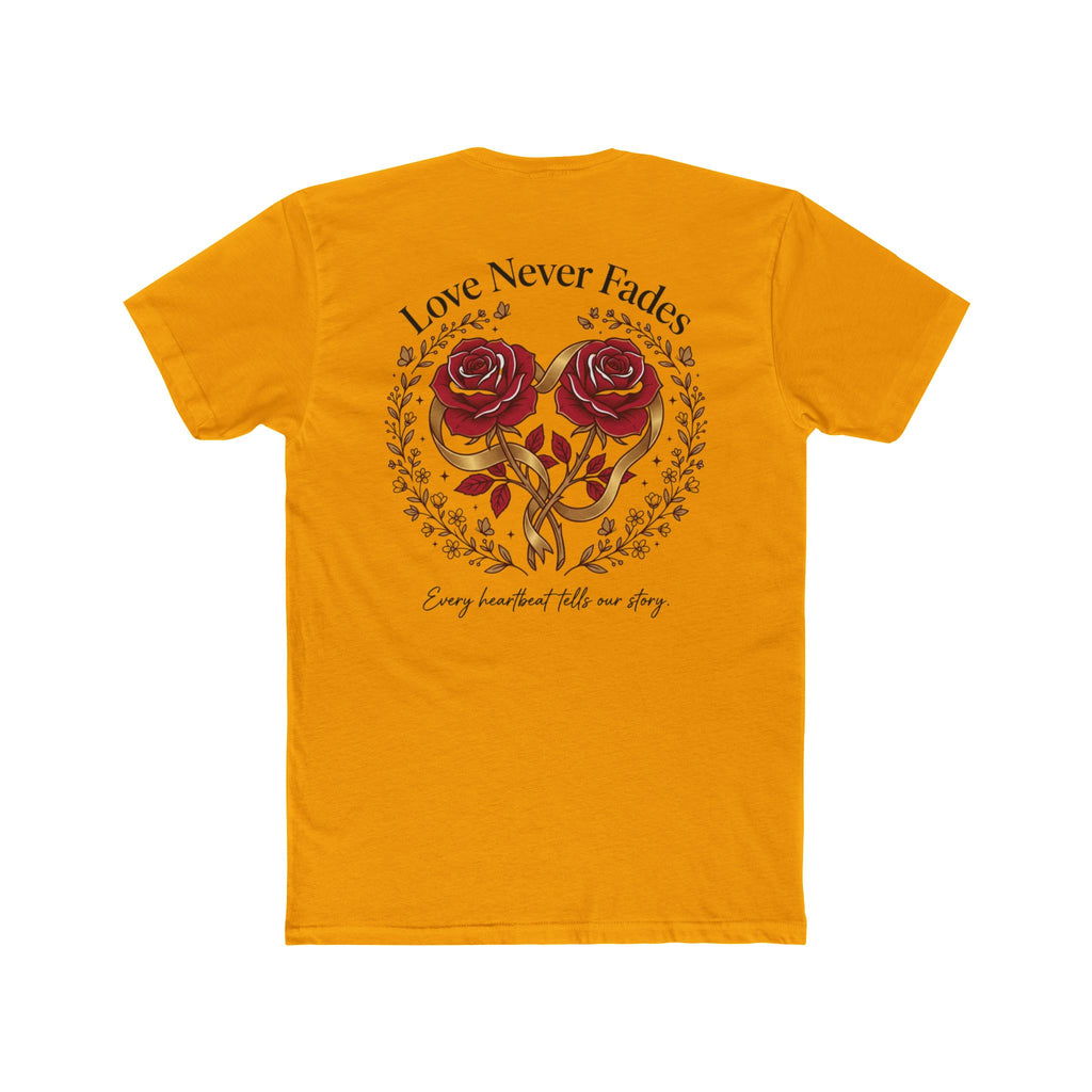 Love Never Fades Rose Heart Tee — Romantic Valentine’s Day Floral T-Shirt