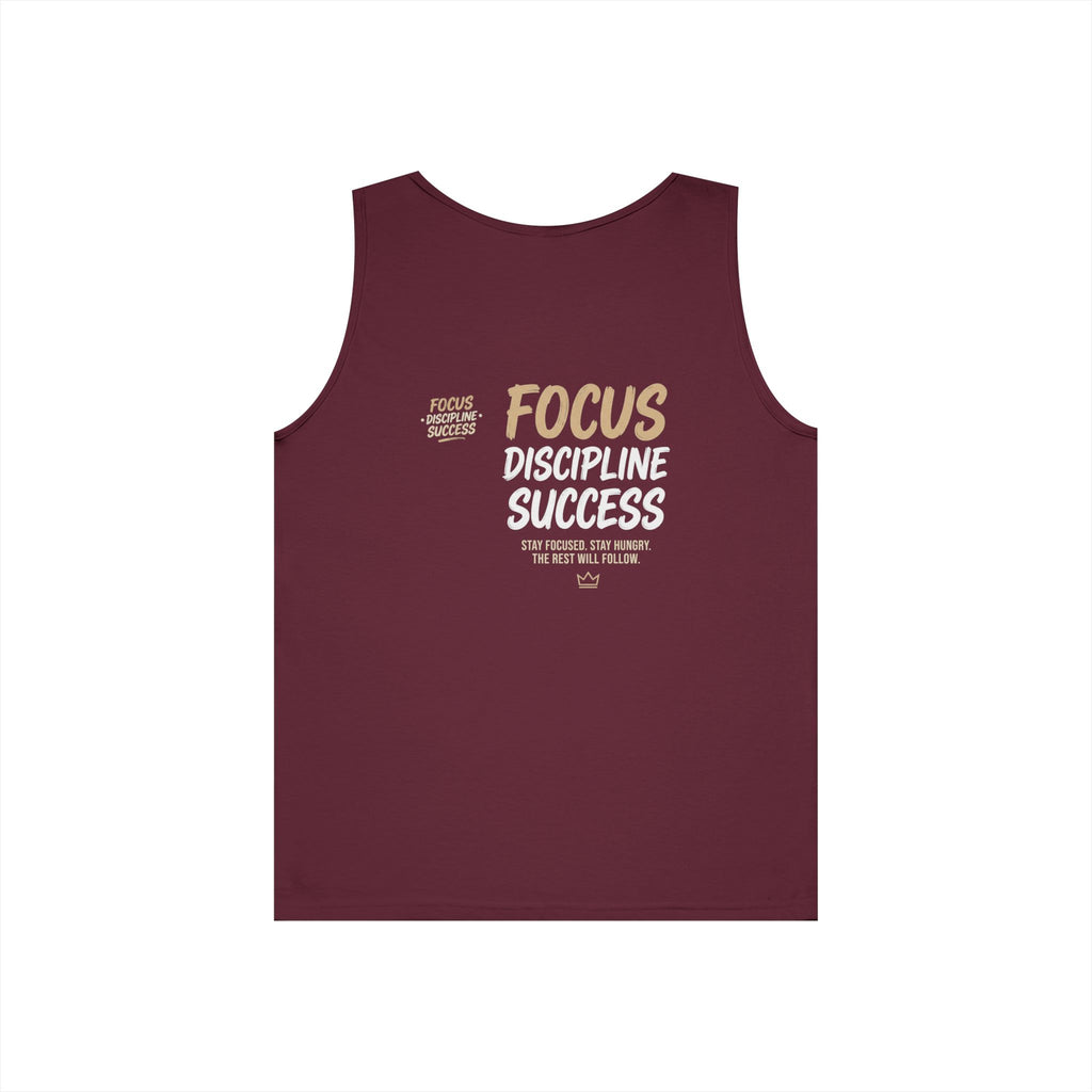 Motivational 'FOCUS Discipline Success' Cotton Tank Top