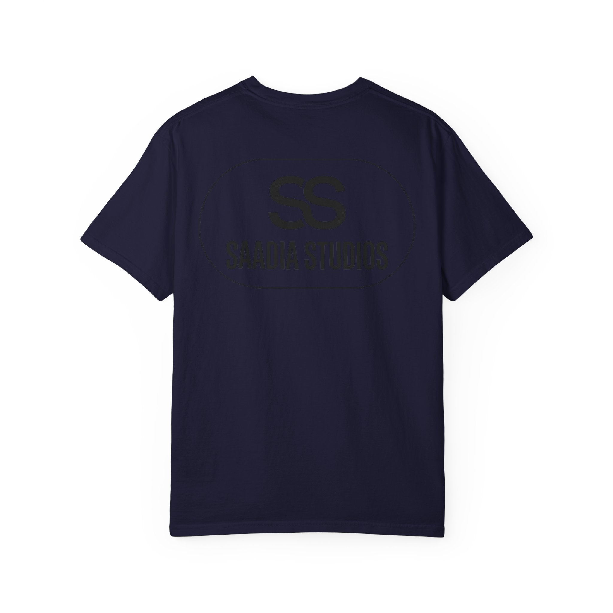 Saadia Studios Logo T-Shirt — SS Monogram Tee with Heart Accent