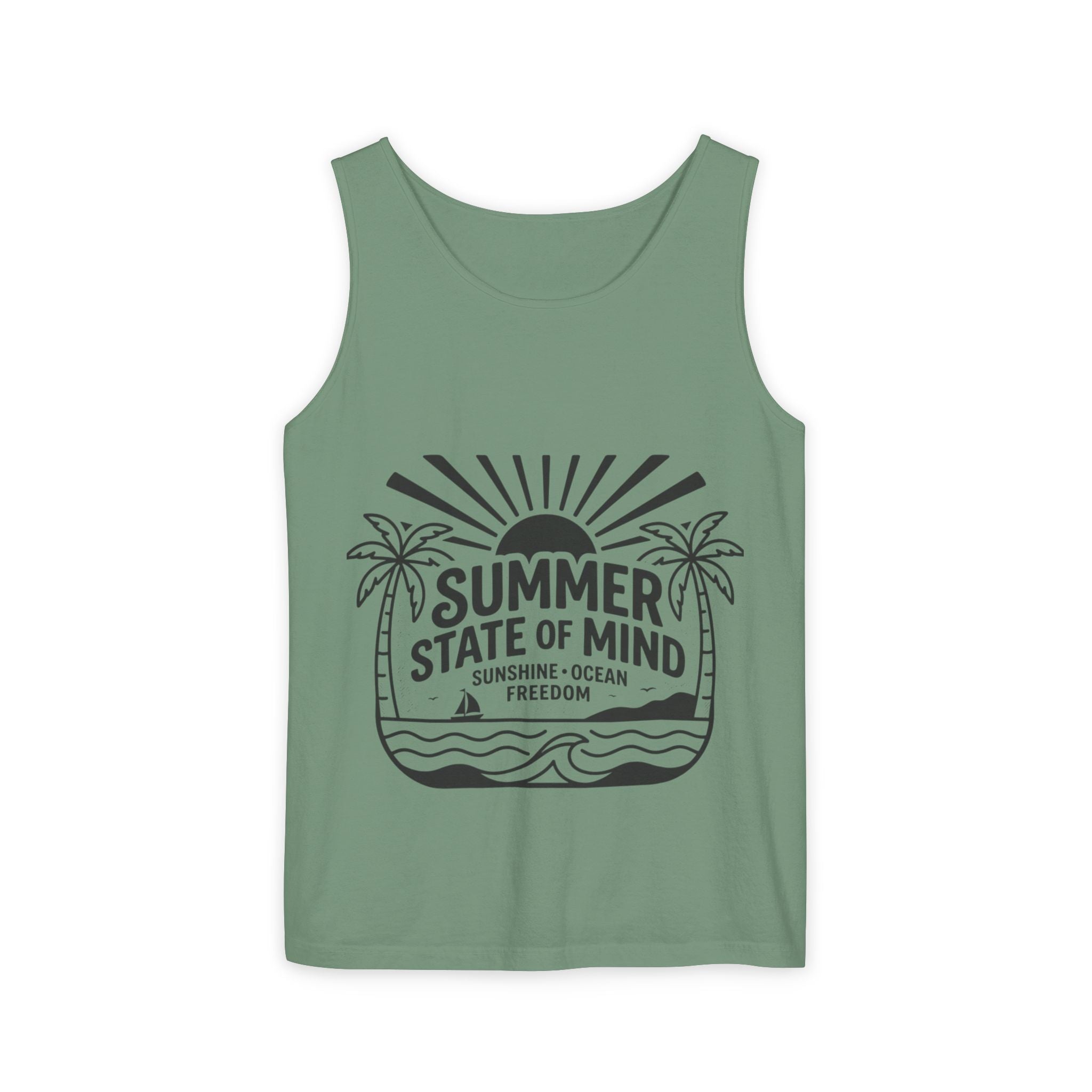 Summer State of Mind Tank Top – 'Good Vibes Only' Beach Graphic