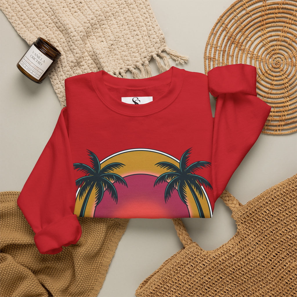 Endless Summer Crewneck Sweatshirt — Vintage Palm Beach Wave Graphic
