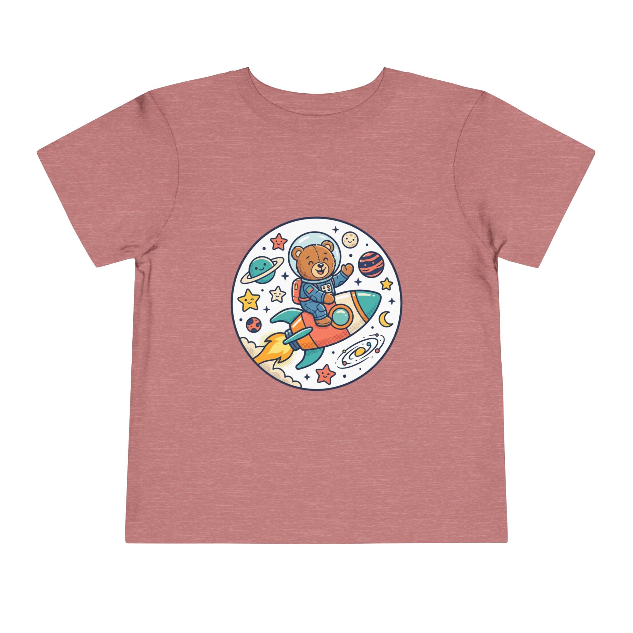 Toddler Tee — 'Dream Big Explore More' Space Bear Rocket Shirt