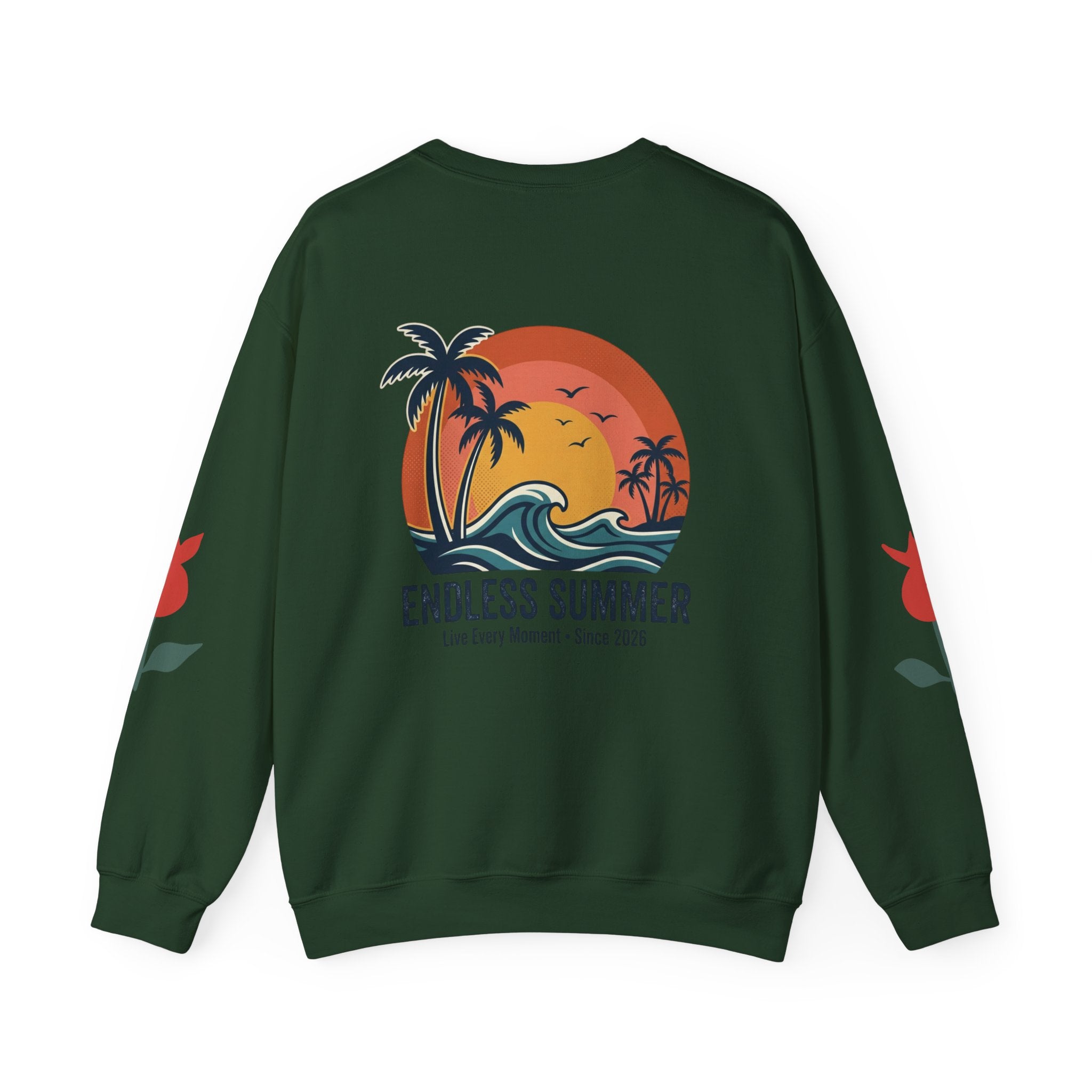 Endless Summer Crewneck Sweatshirt — Vintage Palm Beach Wave Graphic