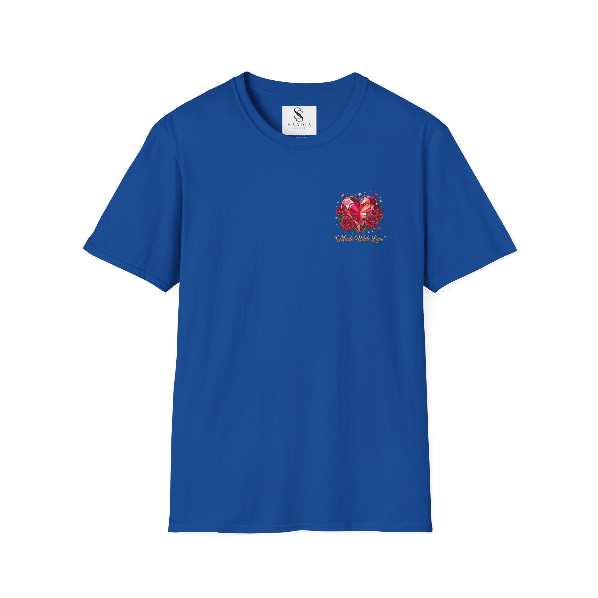Heart Floral Graphic T-Shirt — "Made With Love" Chest Print