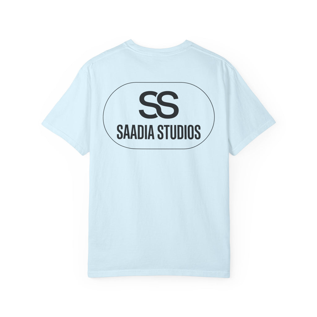 Saadia Studios Logo T-Shirt — SS Monogram Tee with Heart Accent