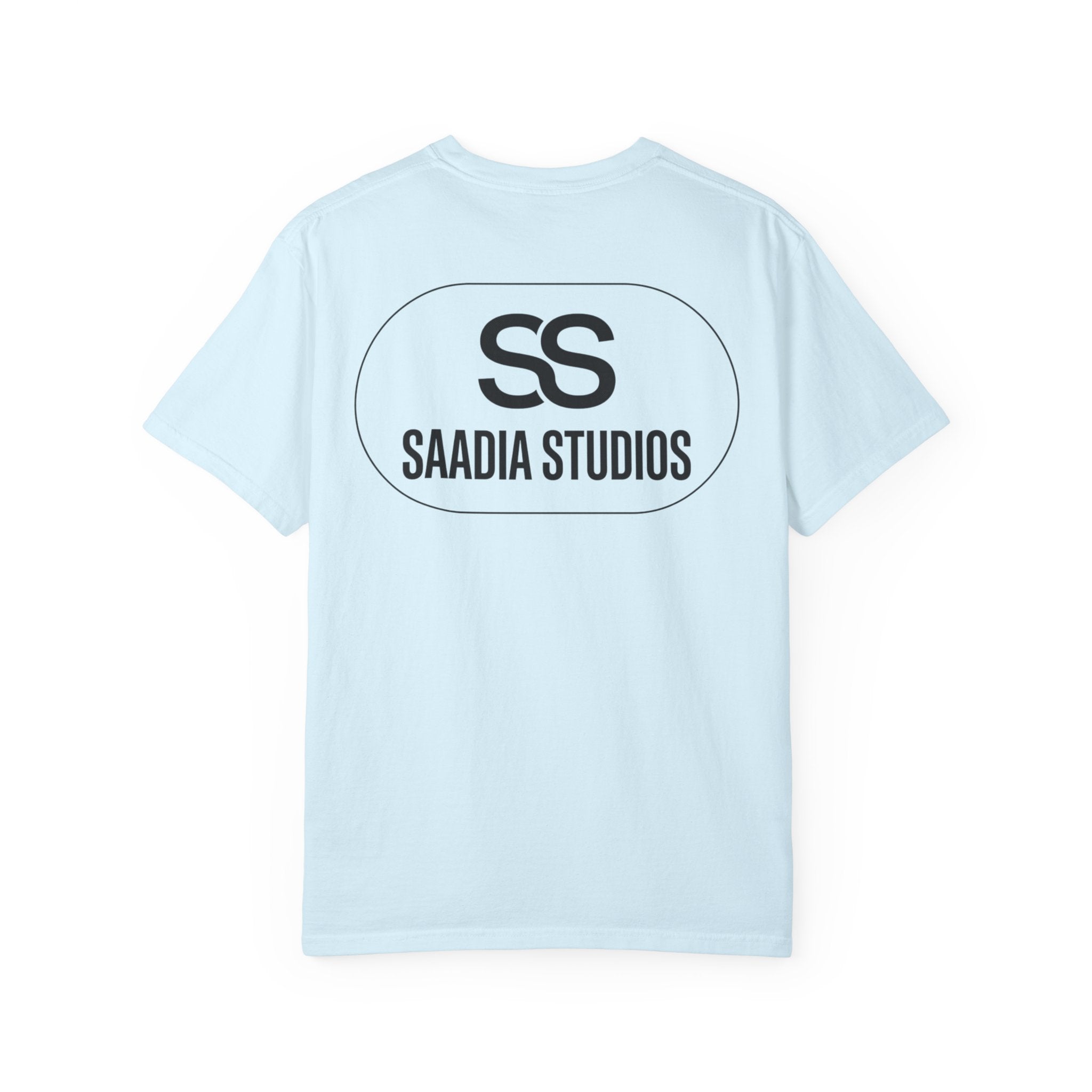 Saadia Studios Logo T-Shirt — SS Monogram Tee with Heart Accent