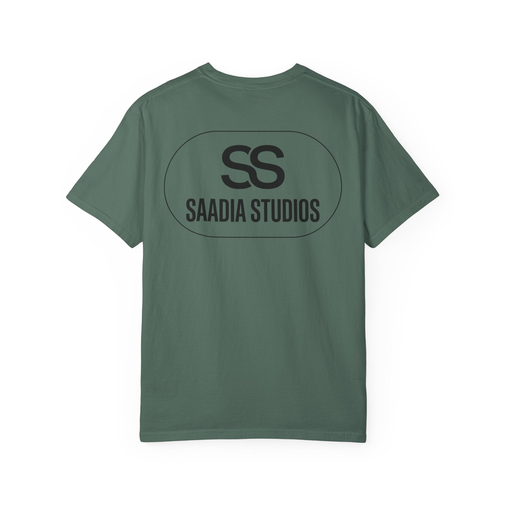 Saadia Studios Logo T-Shirt — SS Monogram Tee with Heart Accent