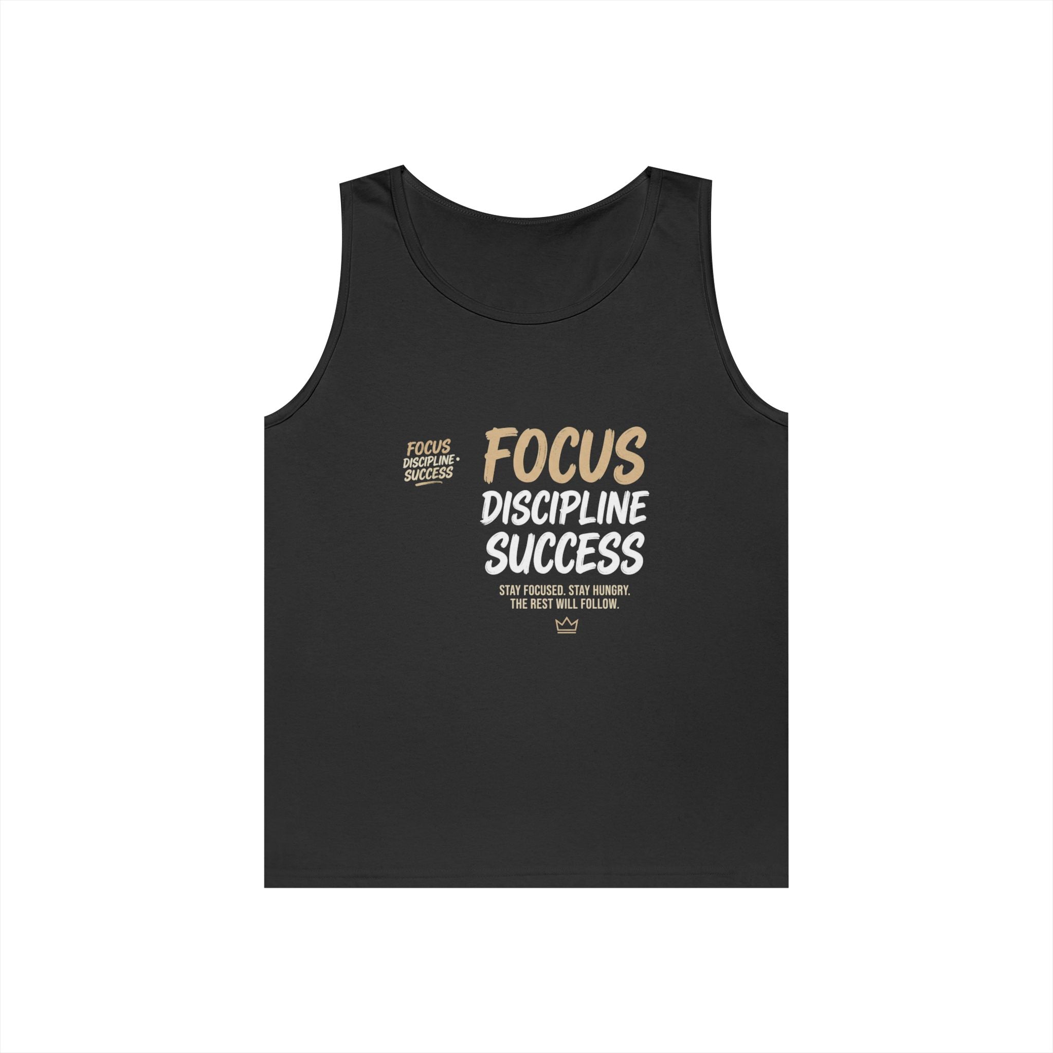 Motivational 'FOCUS Discipline Success' Cotton Tank Top