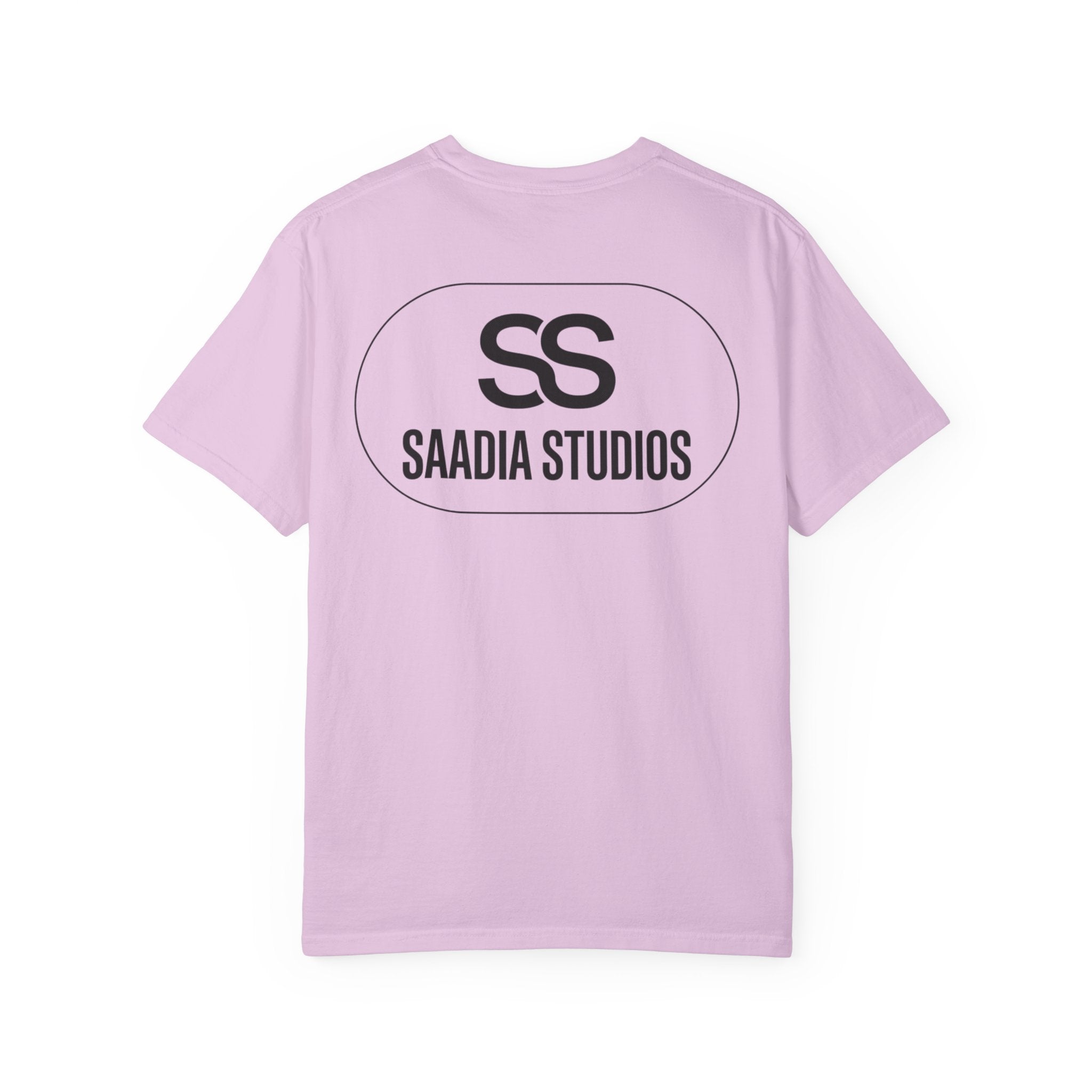 Saadia Studios Logo T-Shirt — SS Monogram Tee with Heart Accent