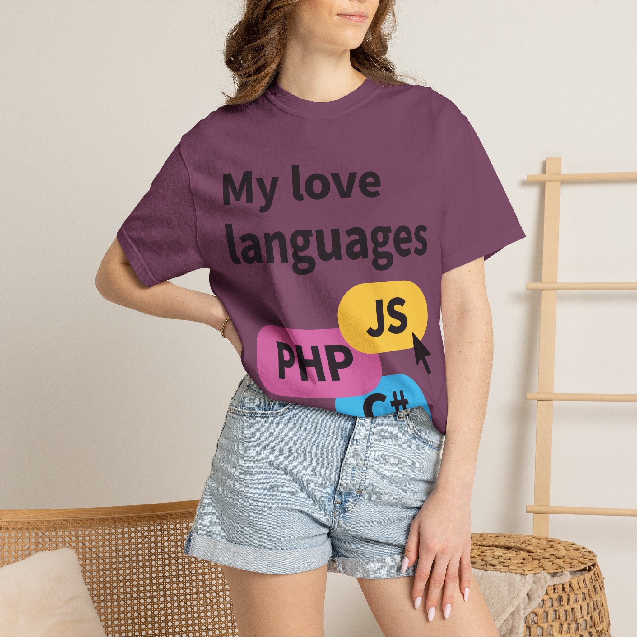 My Love Languages T-Shirt — Funny Programmer Tee (PHP • JS • C#)