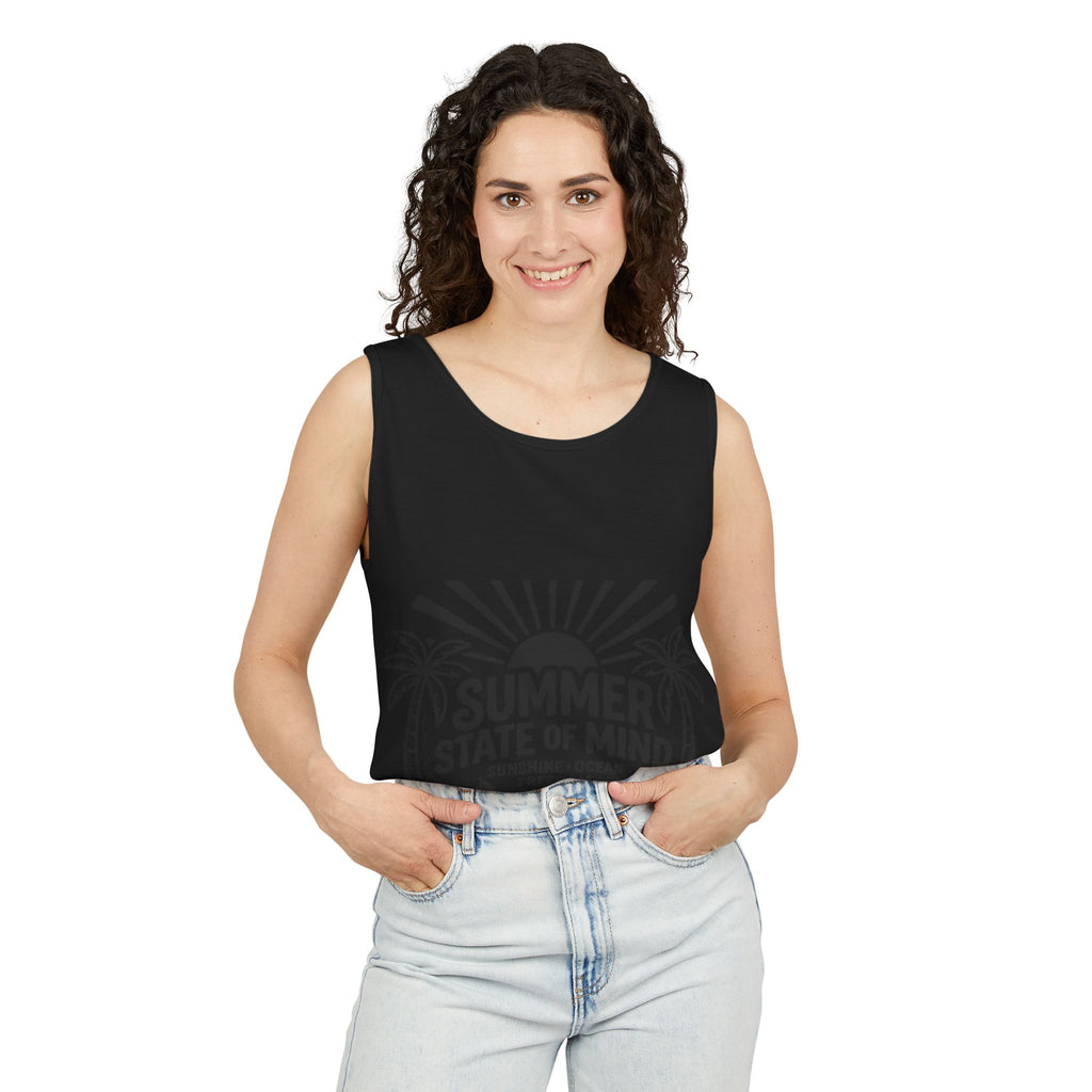 Summer State of Mind Tank Top – 'Good Vibes Only' Beach Graphic