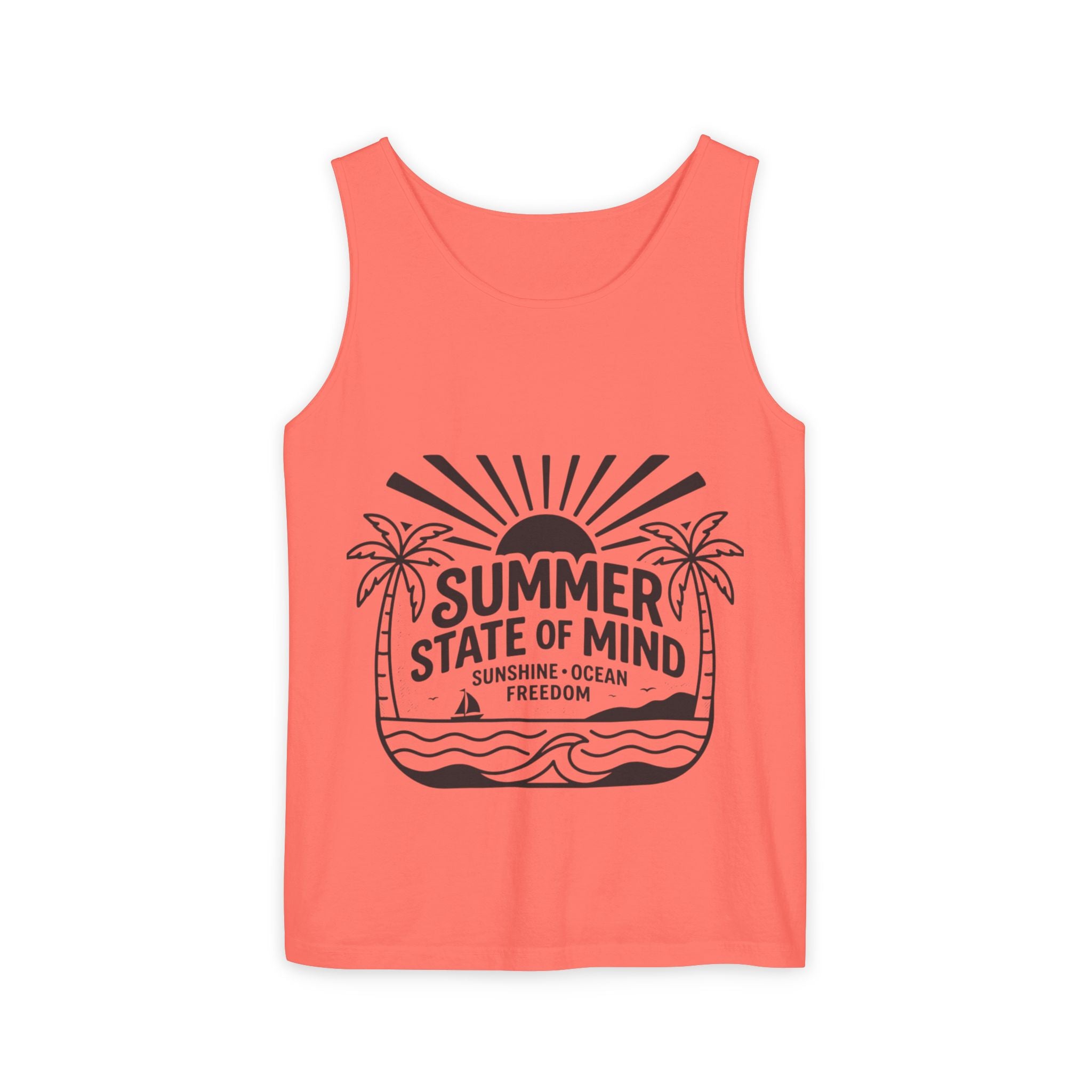 Summer State of Mind Tank Top – 'Good Vibes Only' Beach Graphic