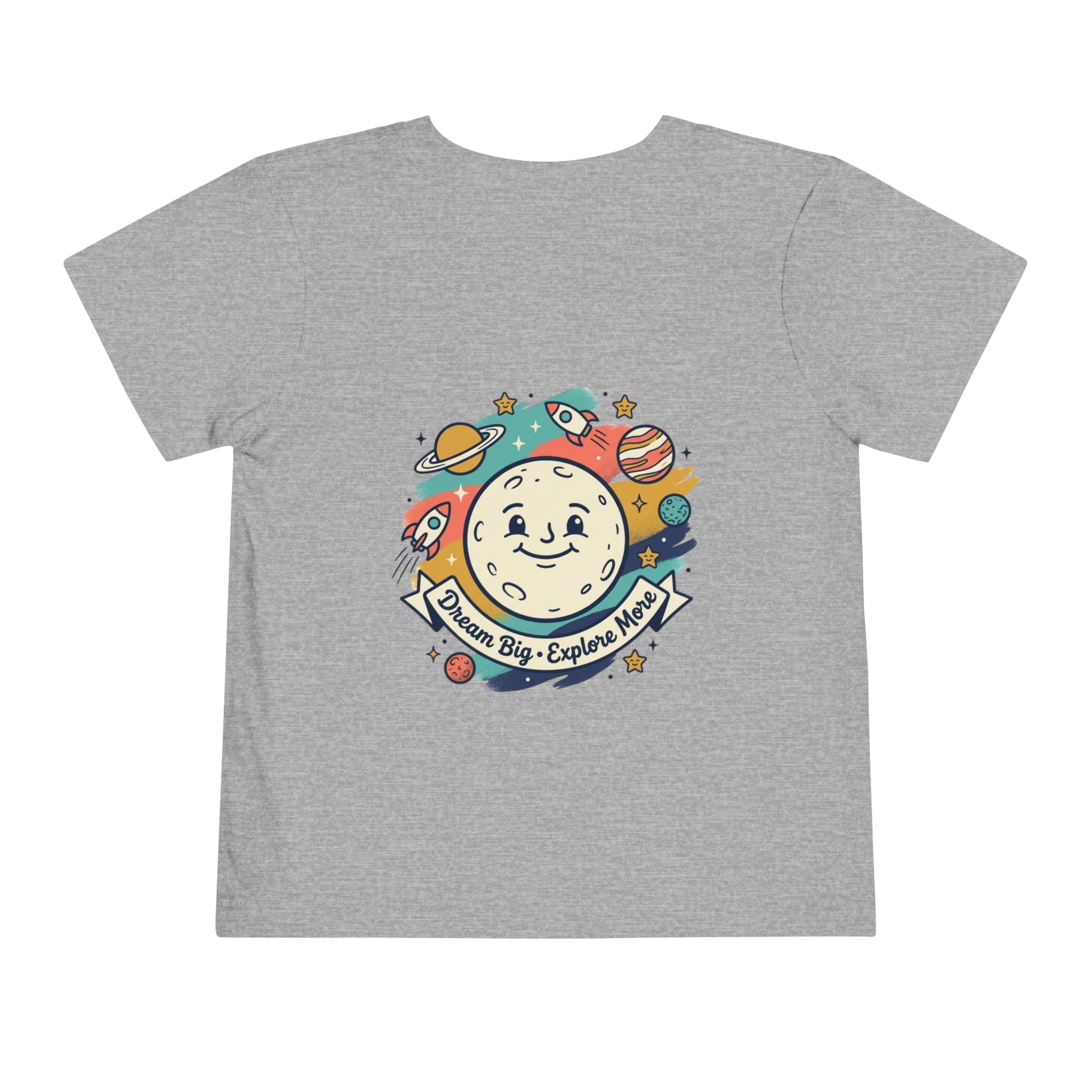 Toddler Tee — 'Dream Big Explore More' Space Bear Rocket Shirt