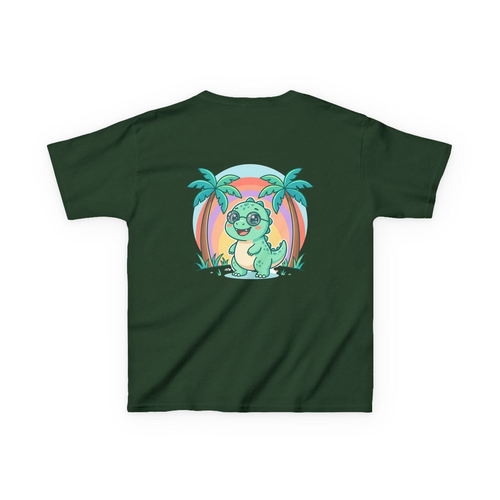 Kids Tee — "Adventure Awaits!" Dino Beach Graphic