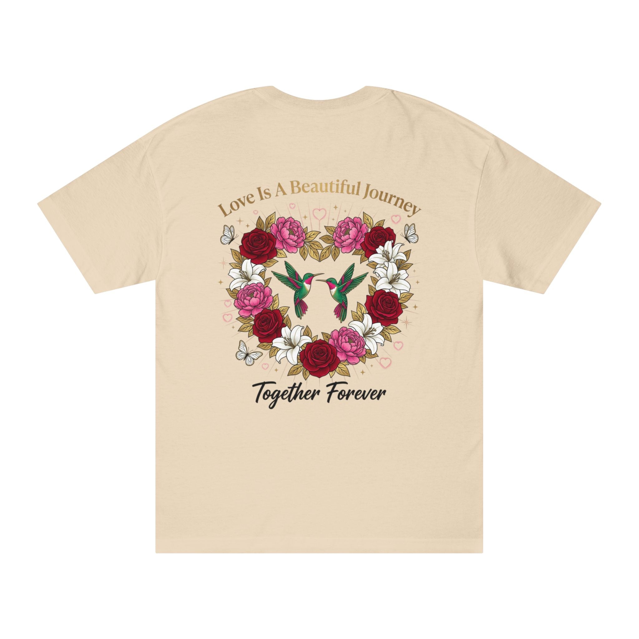 Valentine's 'Made With Love' Heart Tee — Floral Hummingbird Together Forever T-Shirt
