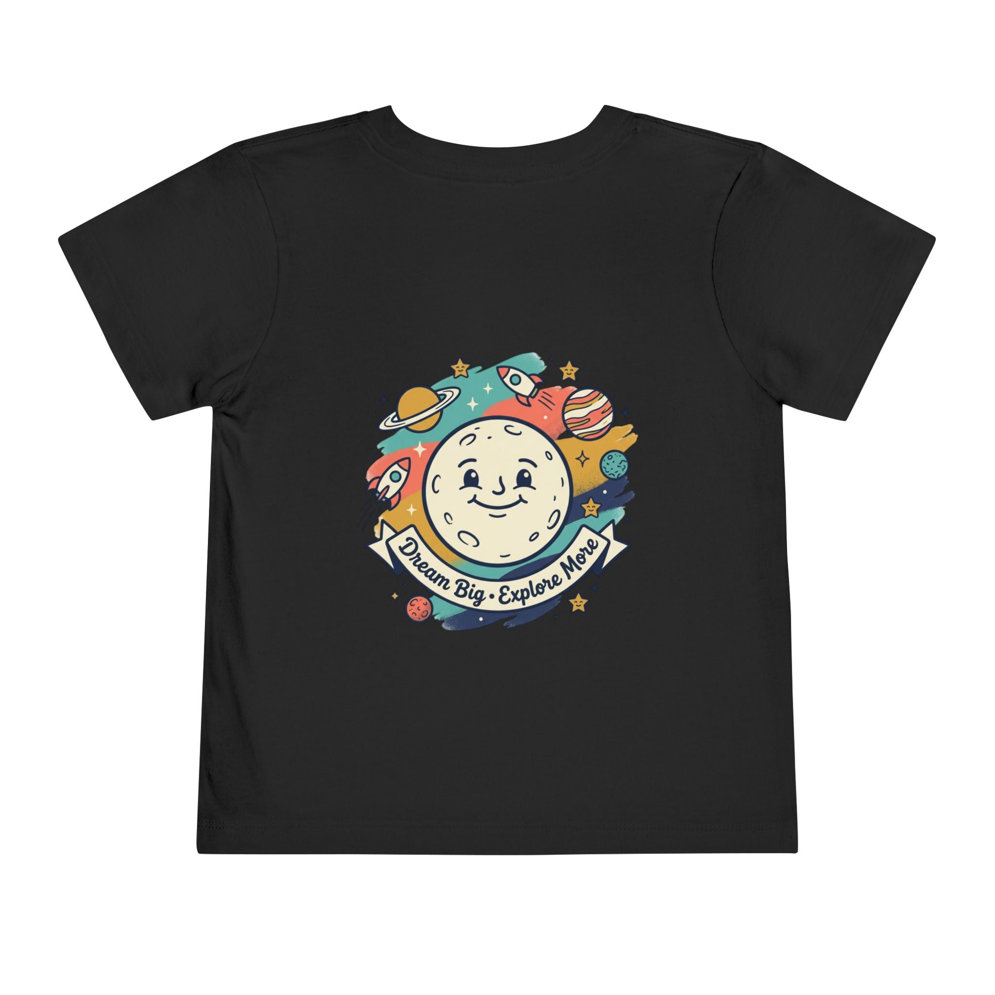 Toddler Tee — 'Dream Big Explore More' Space Bear Rocket Shirt