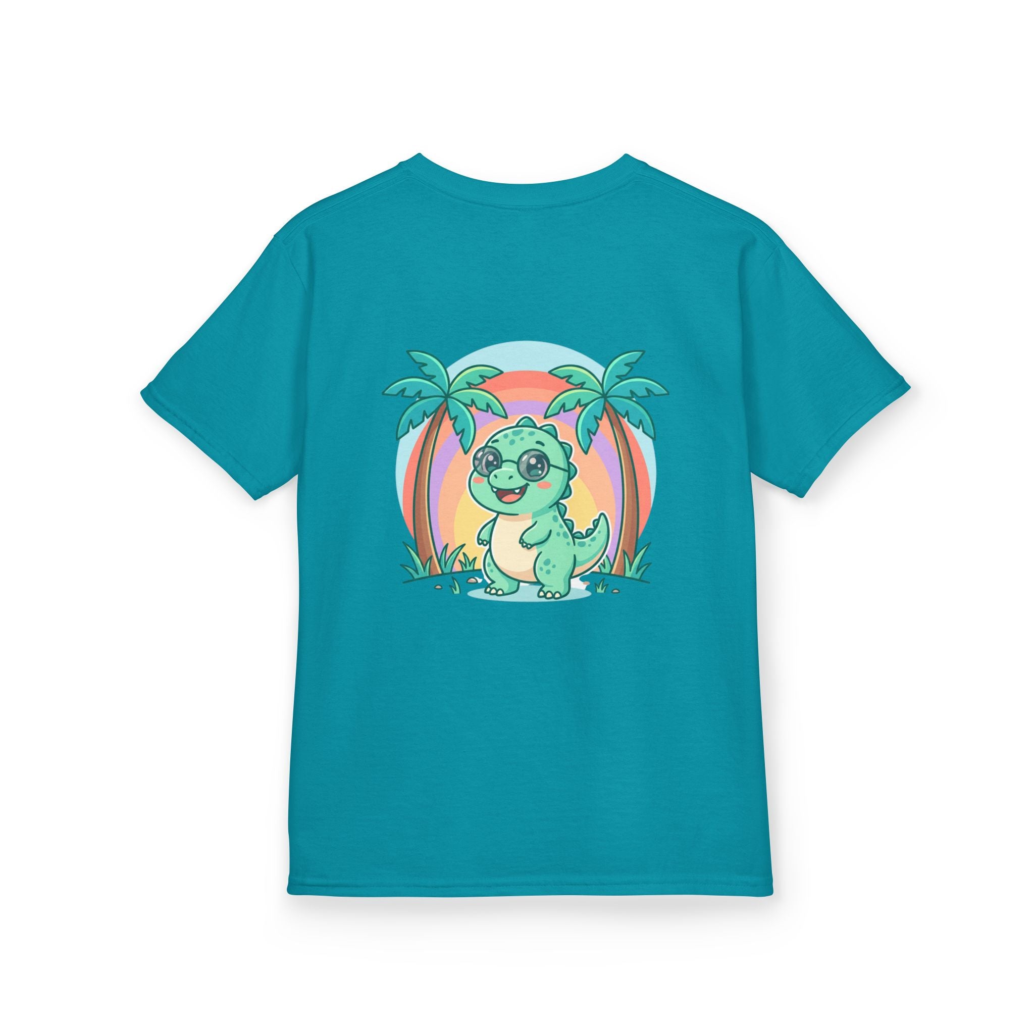 Kids Tee — "Adventure Awaits!" Dino Beach Graphic