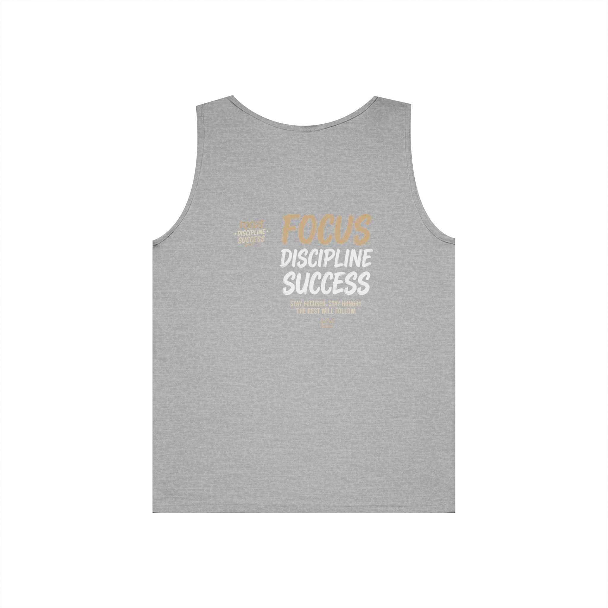 Motivational 'FOCUS Discipline Success' Cotton Tank Top