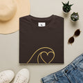 T-Shirt — Minimal Gold Wave Heart Graphic Tee | Beachy, Romantic Casual Top