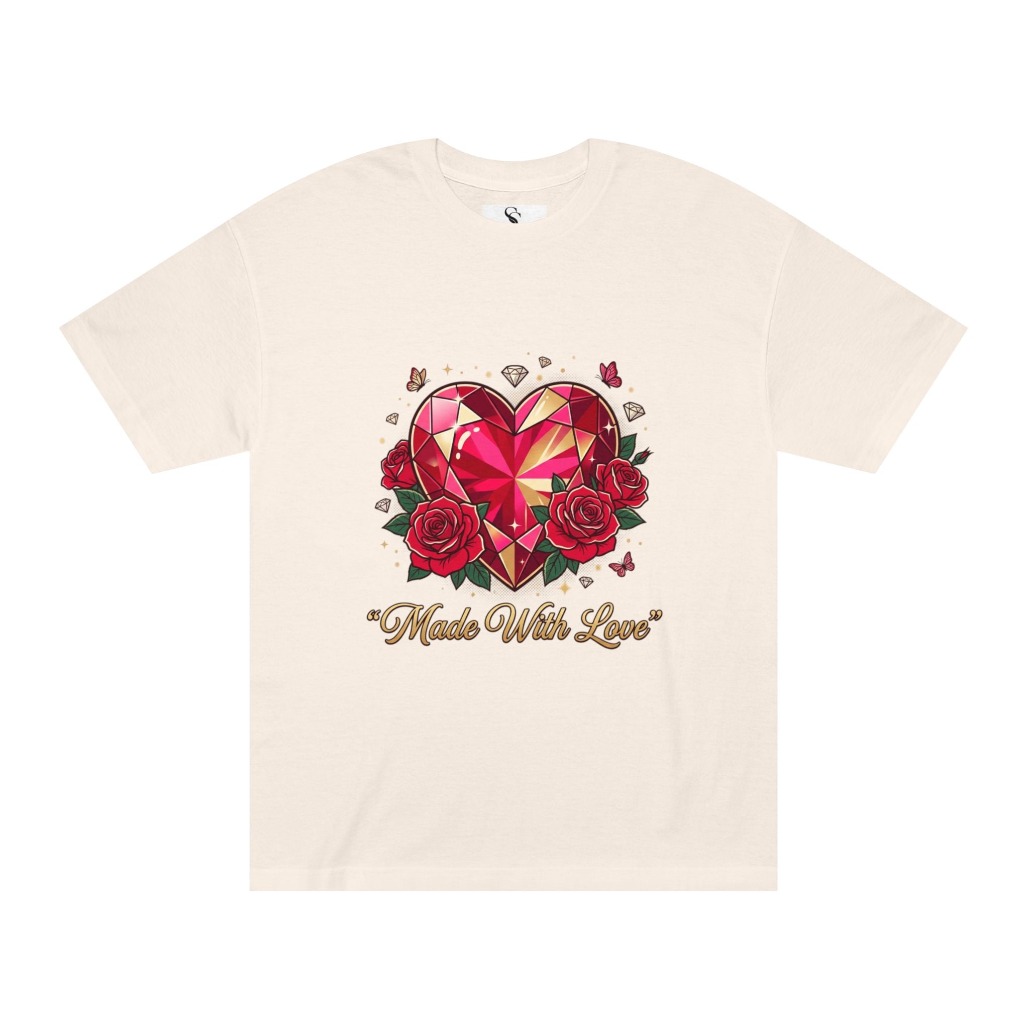 Valentine's 'Made With Love' Heart Tee — Floral Hummingbird Together Forever T-Shirt
