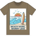 Beach More Worry Less Tee — Surf Sunset Graphic T-Shirt