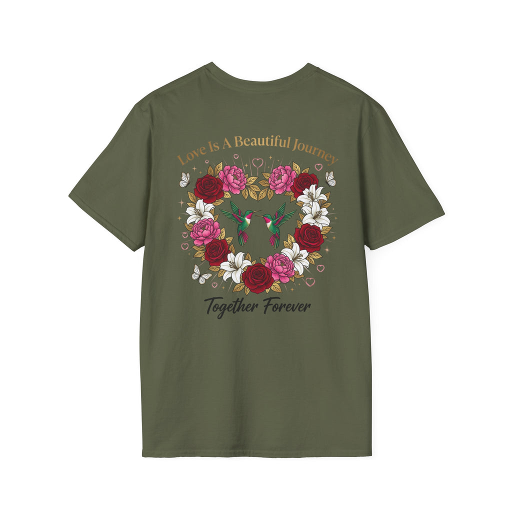 Heart Floral Graphic T-Shirt — "Made With Love" Chest Print