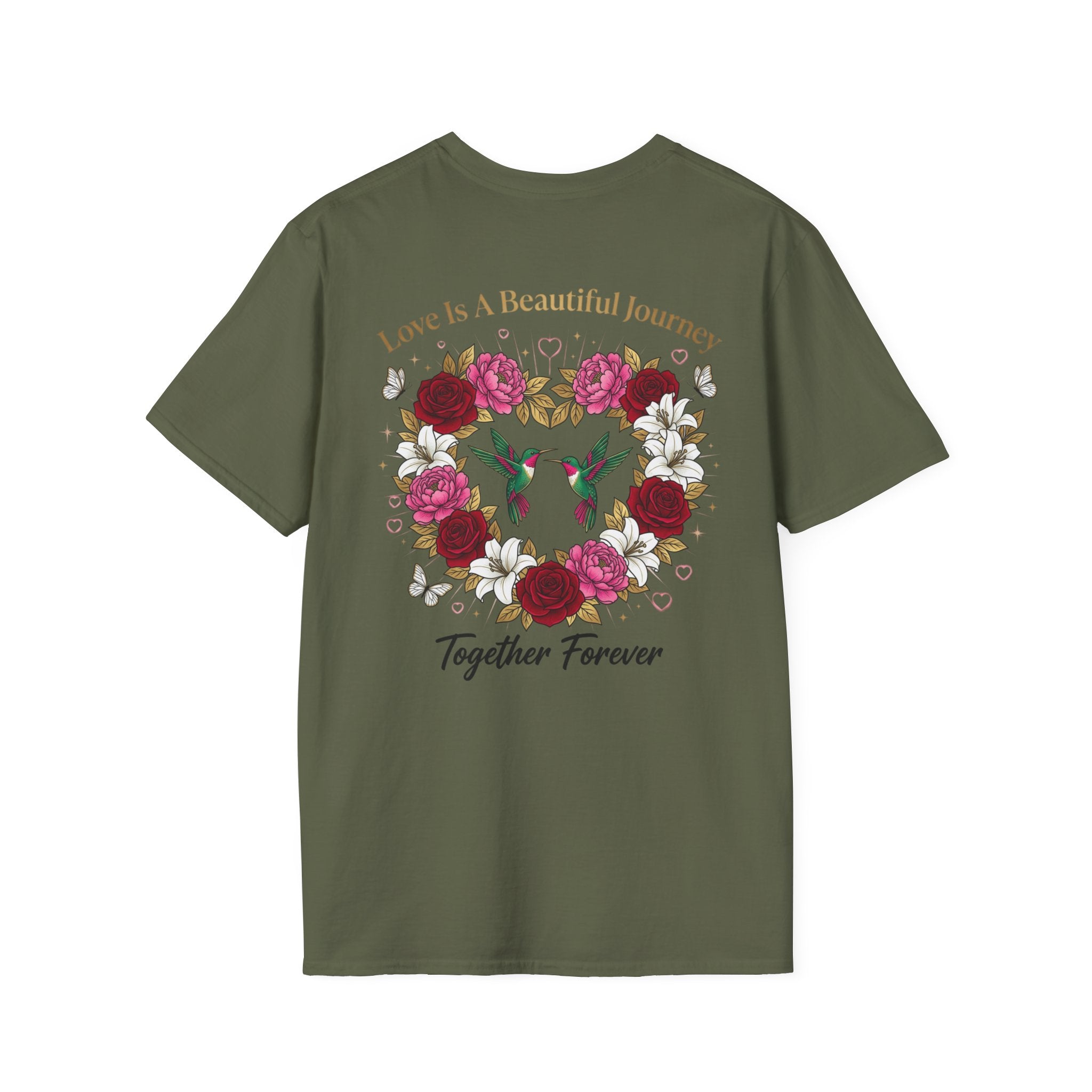 Heart Floral Graphic T-Shirt — "Made With Love" Chest Print