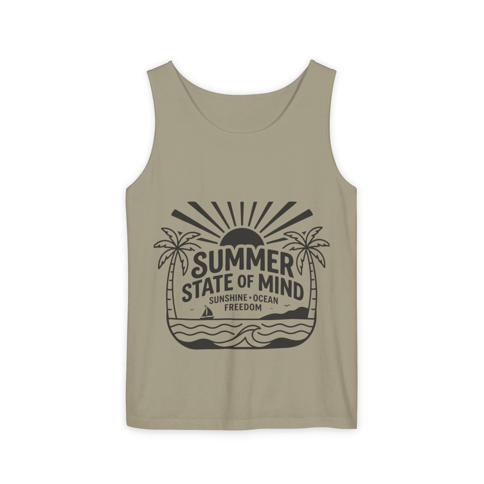 Summer State of Mind Tank Top – 'Good Vibes Only' Beach Graphic