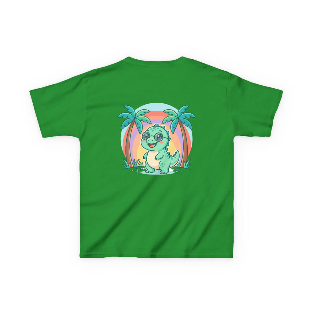 Kids Tee — "Adventure Awaits!" Dino Beach Graphic