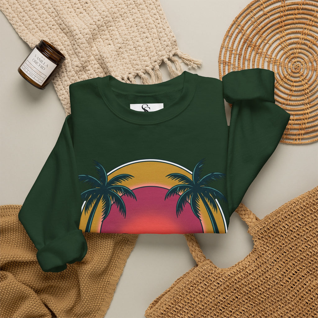 Endless Summer Crewneck Sweatshirt — Vintage Palm Beach Wave Graphic