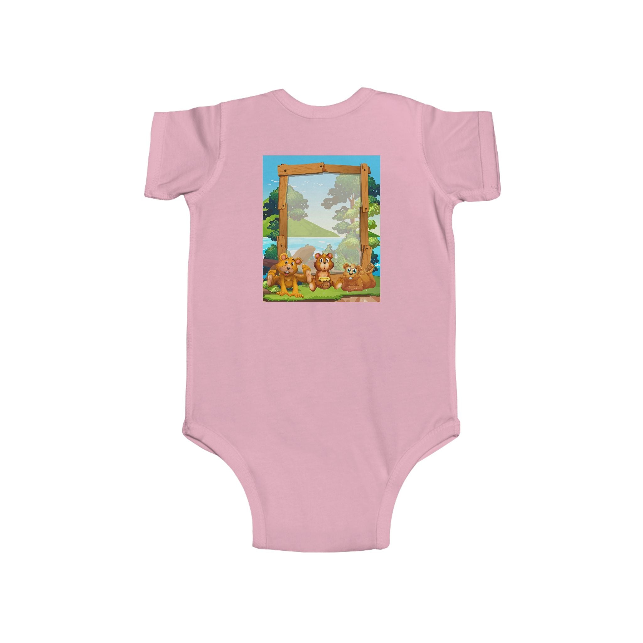 Bear Patch Baby Bodysuit — Cute Woodland Infant One-Piece