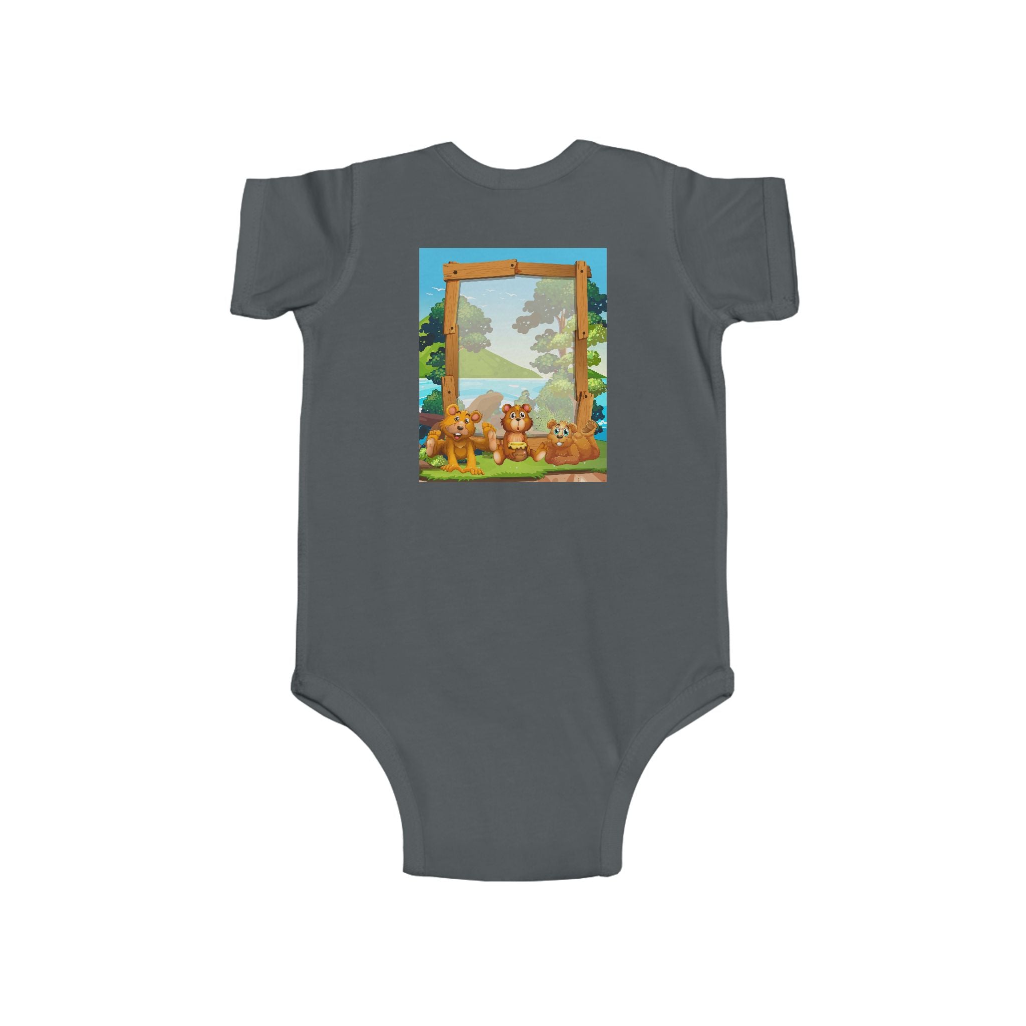 Bear Patch Baby Bodysuit — Cute Woodland Infant One-Piece