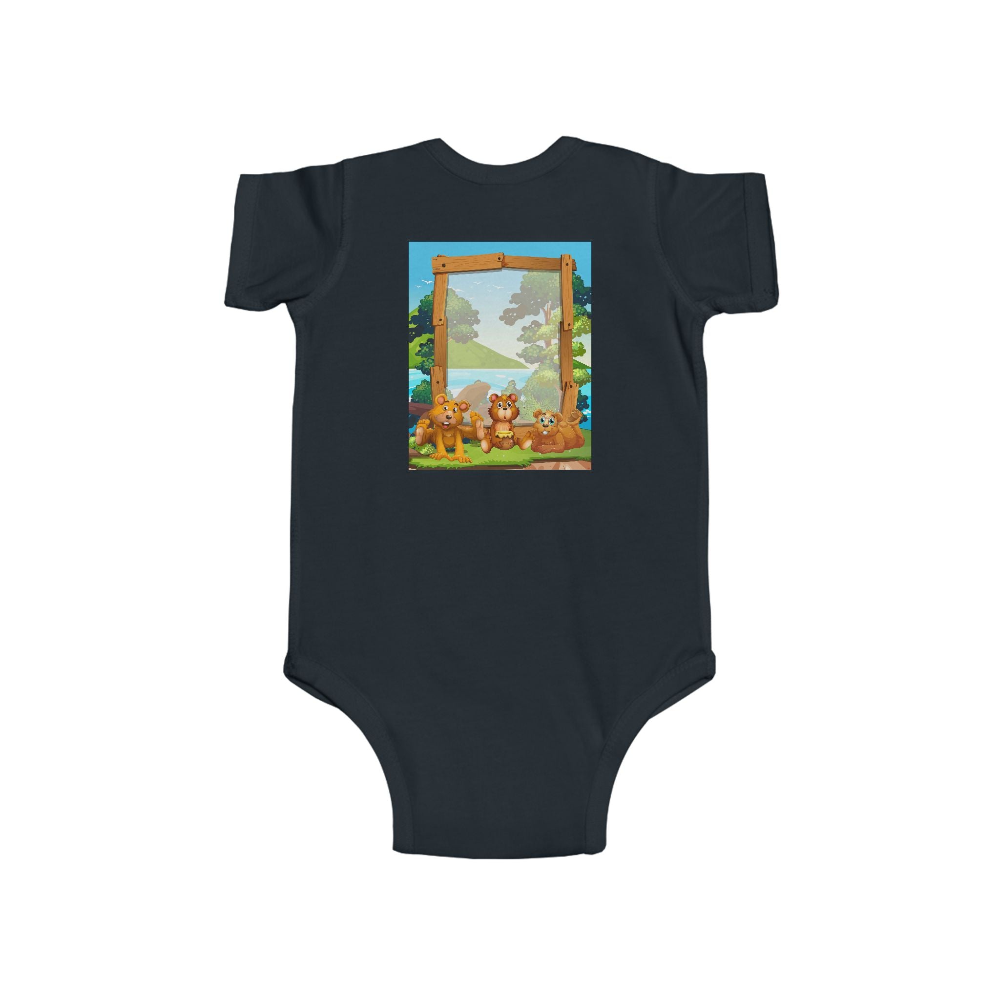 Bear Patch Baby Bodysuit — Cute Woodland Infant One-Piece