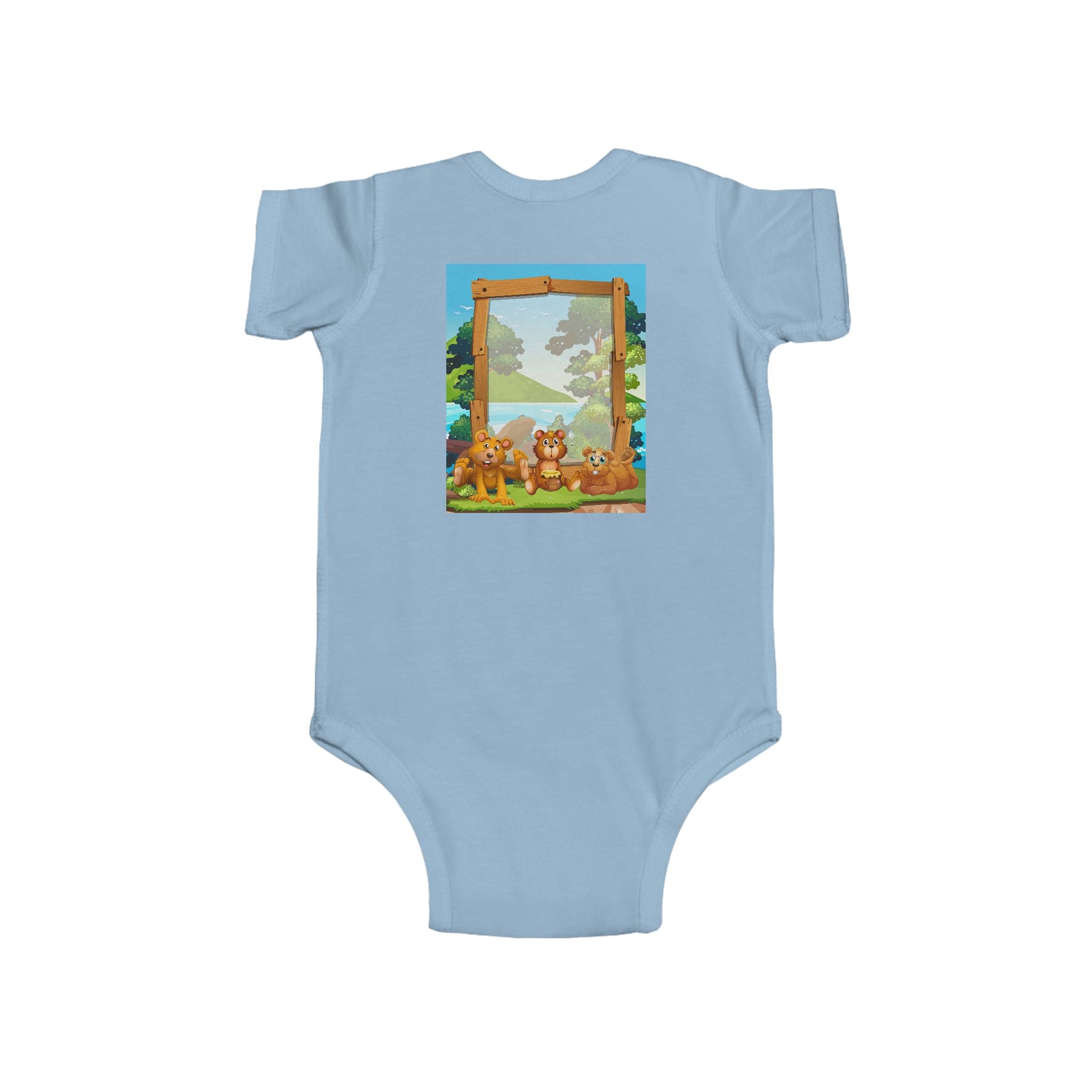 Bear Patch Baby Bodysuit — Cute Woodland Infant One-Piece
