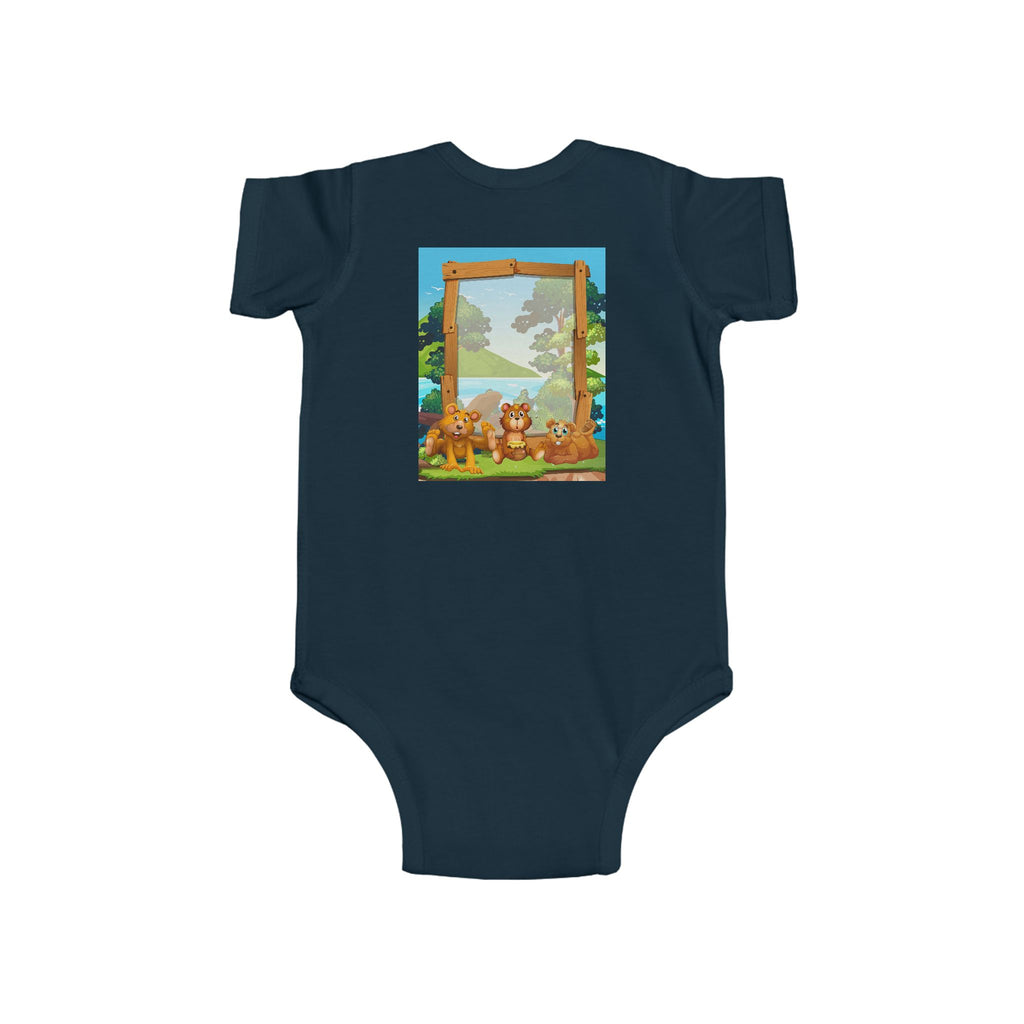 Bear Patch Baby Bodysuit — Cute Woodland Infant One-Piece