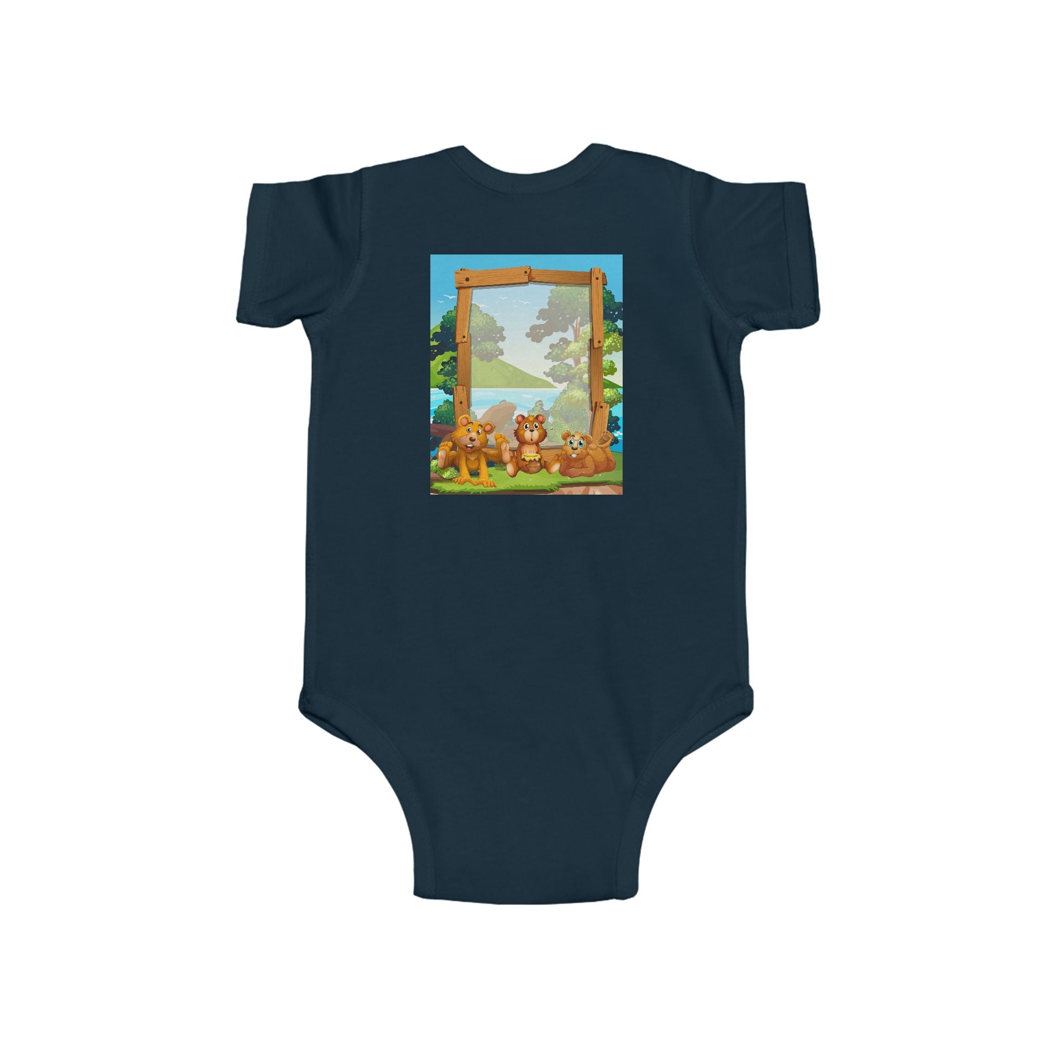 Bear Patch Baby Bodysuit — Cute Woodland Infant One-Piece