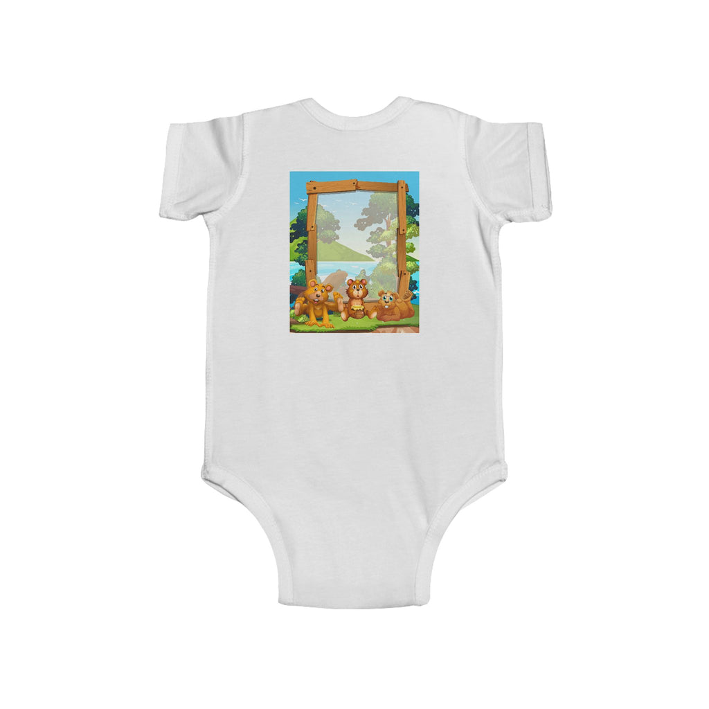 Bear Patch Baby Bodysuit — Cute Woodland Infant One-Piece