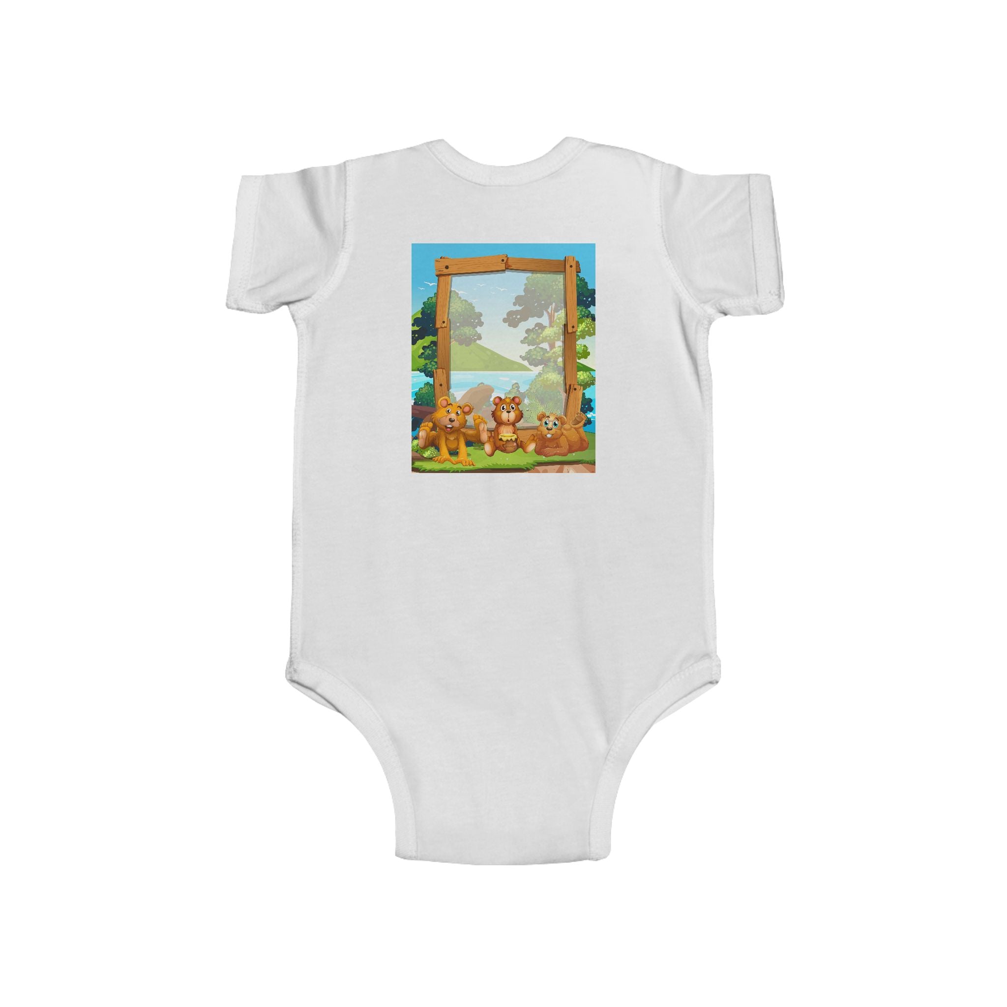 Bear Patch Baby Bodysuit — Cute Woodland Infant One-Piece