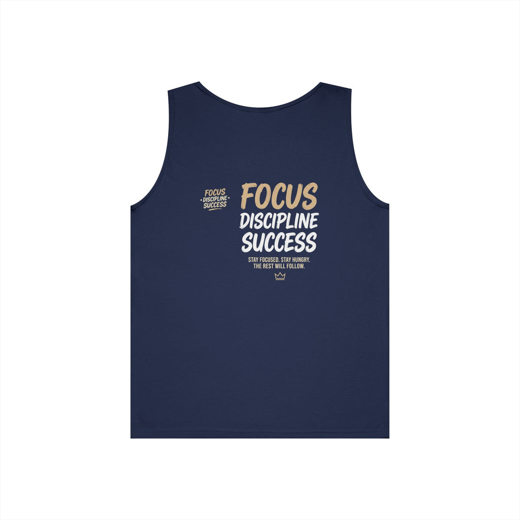Motivational 'FOCUS Discipline Success' Cotton Tank Top