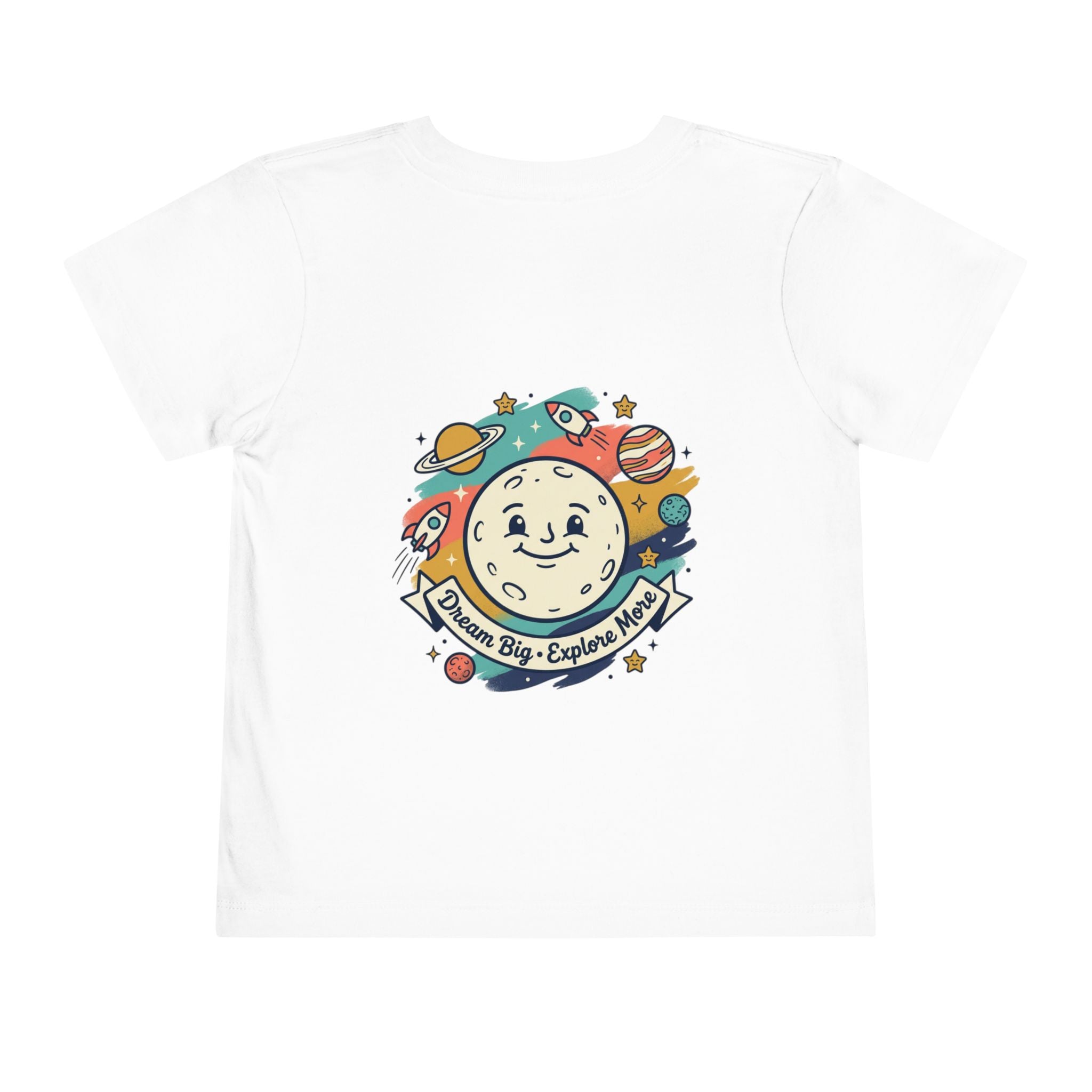 Toddler Tee — 'Dream Big Explore More' Space Bear Rocket Shirt