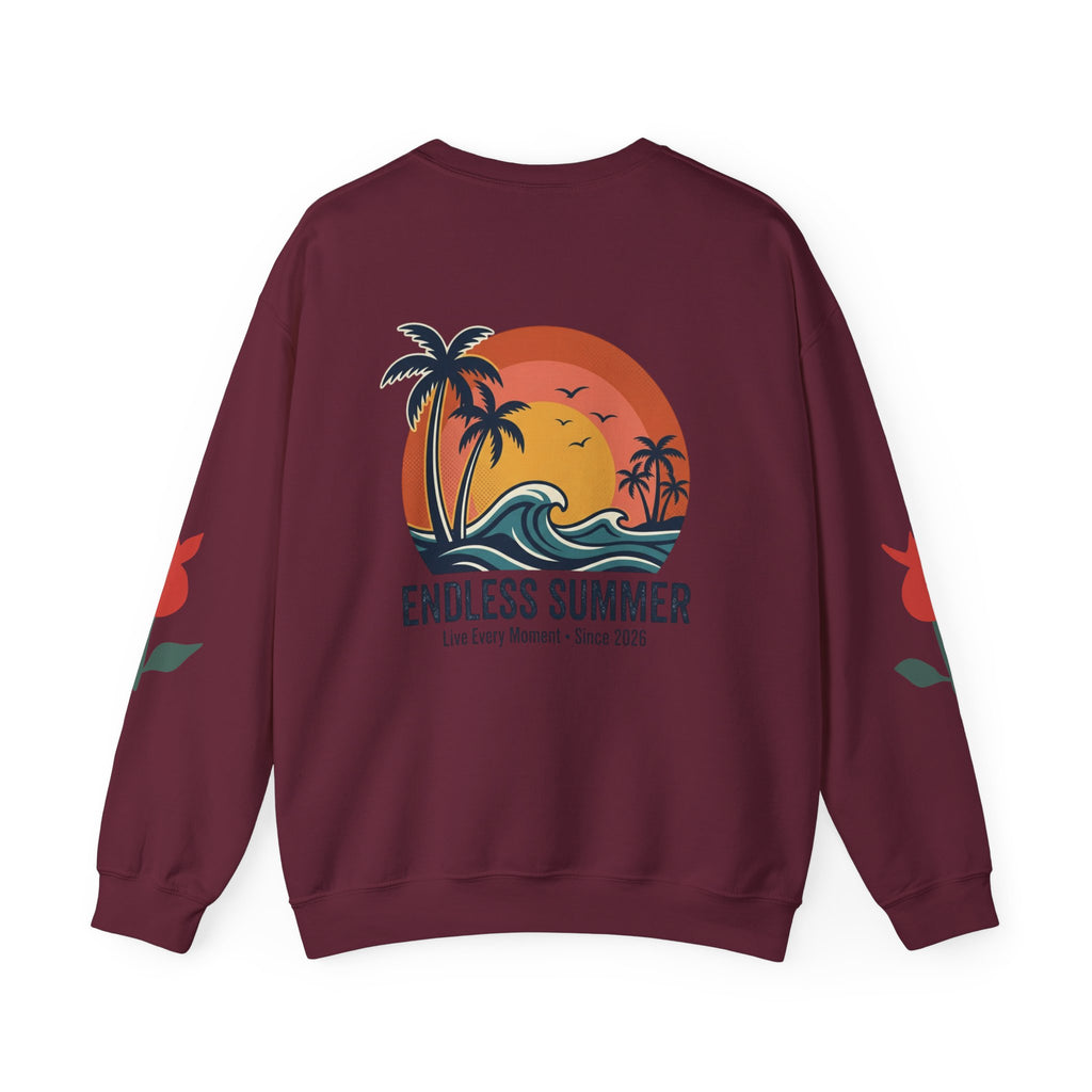 Endless Summer Crewneck Sweatshirt — Vintage Palm Beach Wave Graphic