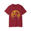 T-Shirt — Retro Palm Sunset Surf Tee ("Salt Air, Soft Hearts")