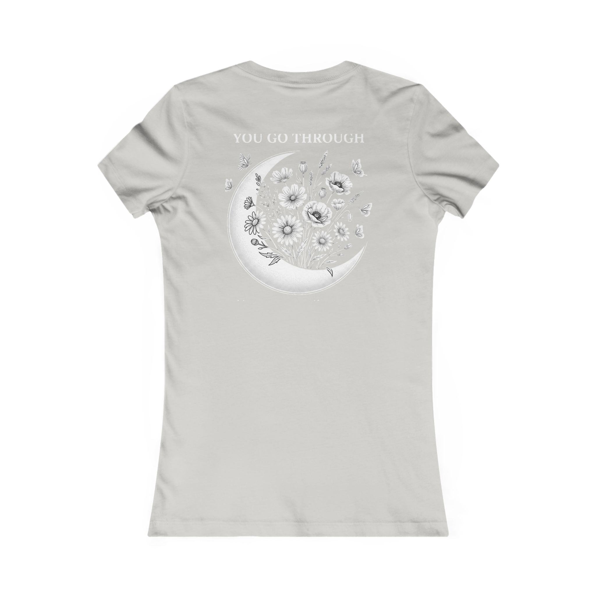 Women's Tee — Floral Moon Graphic Short Sleeve Shirt