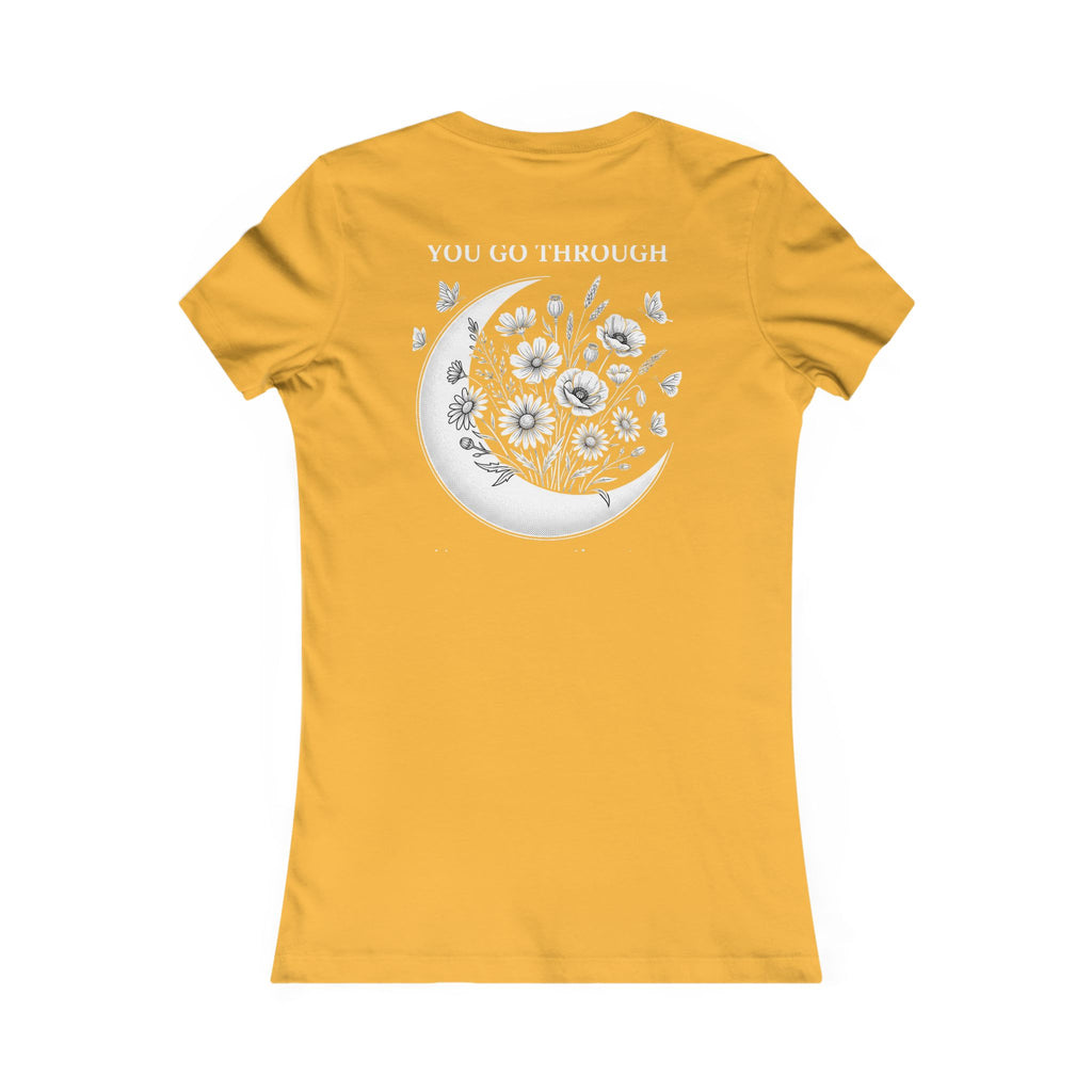 Women's Tee — Floral Moon Graphic Short Sleeve Shirt